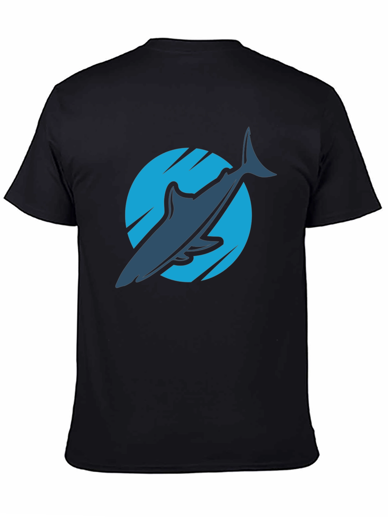 Black Shark Graphic T-Shirt - Men's Black Tee view 4