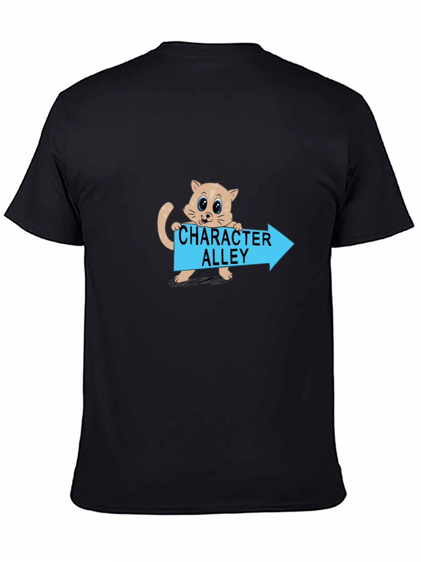 Black Character Alley Cat T-Shirt - Funny Cartoon Tee view 4