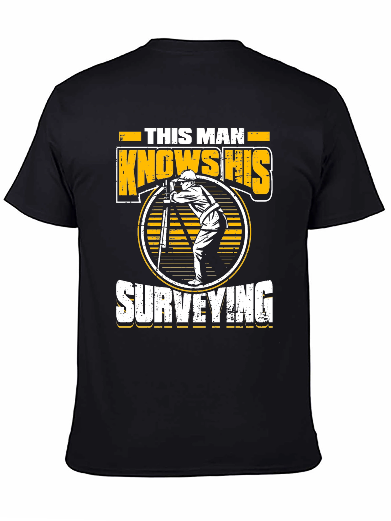 Black Surveyor Graphic Tee - This Man Knows His Surveying view 4