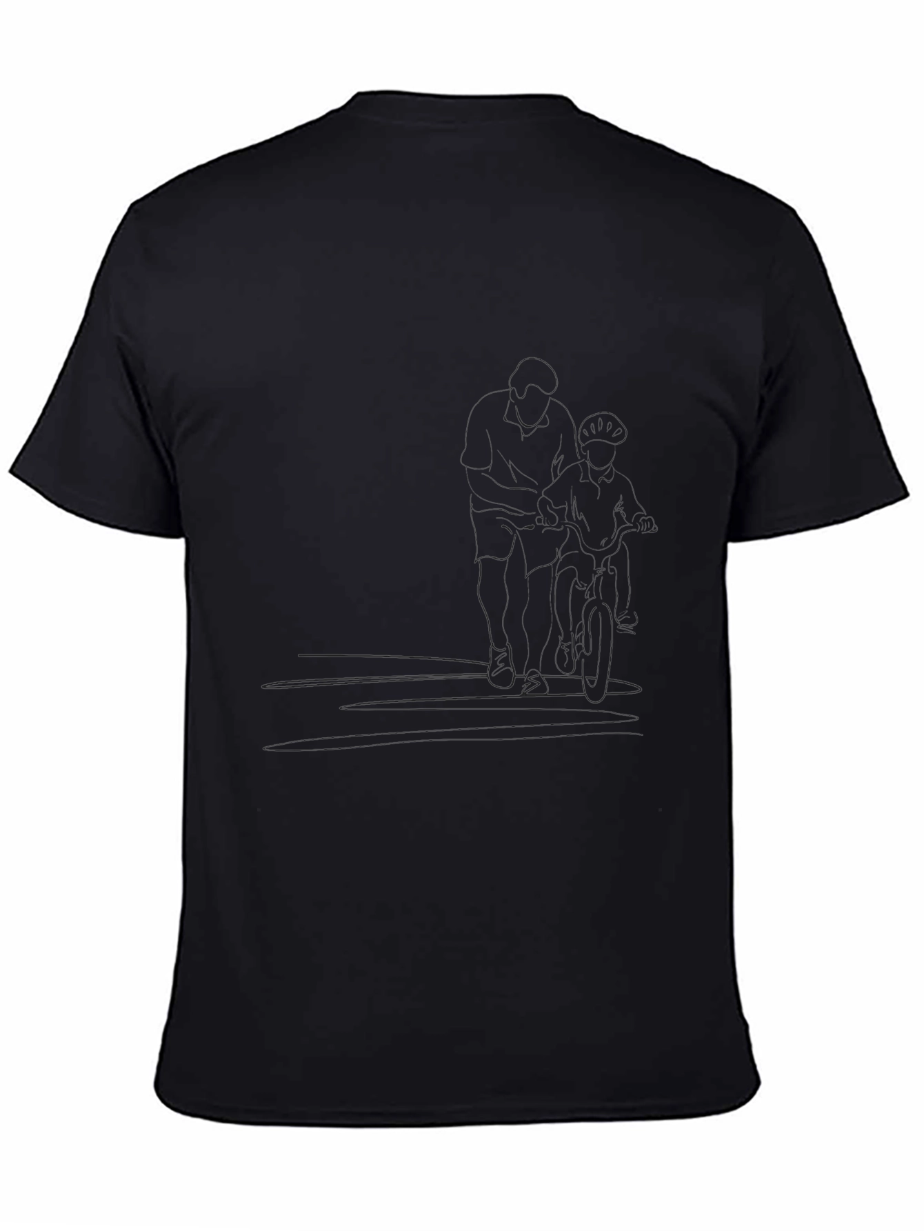 Black Men's Classic Black Short Sleeve T-Shirt view 4