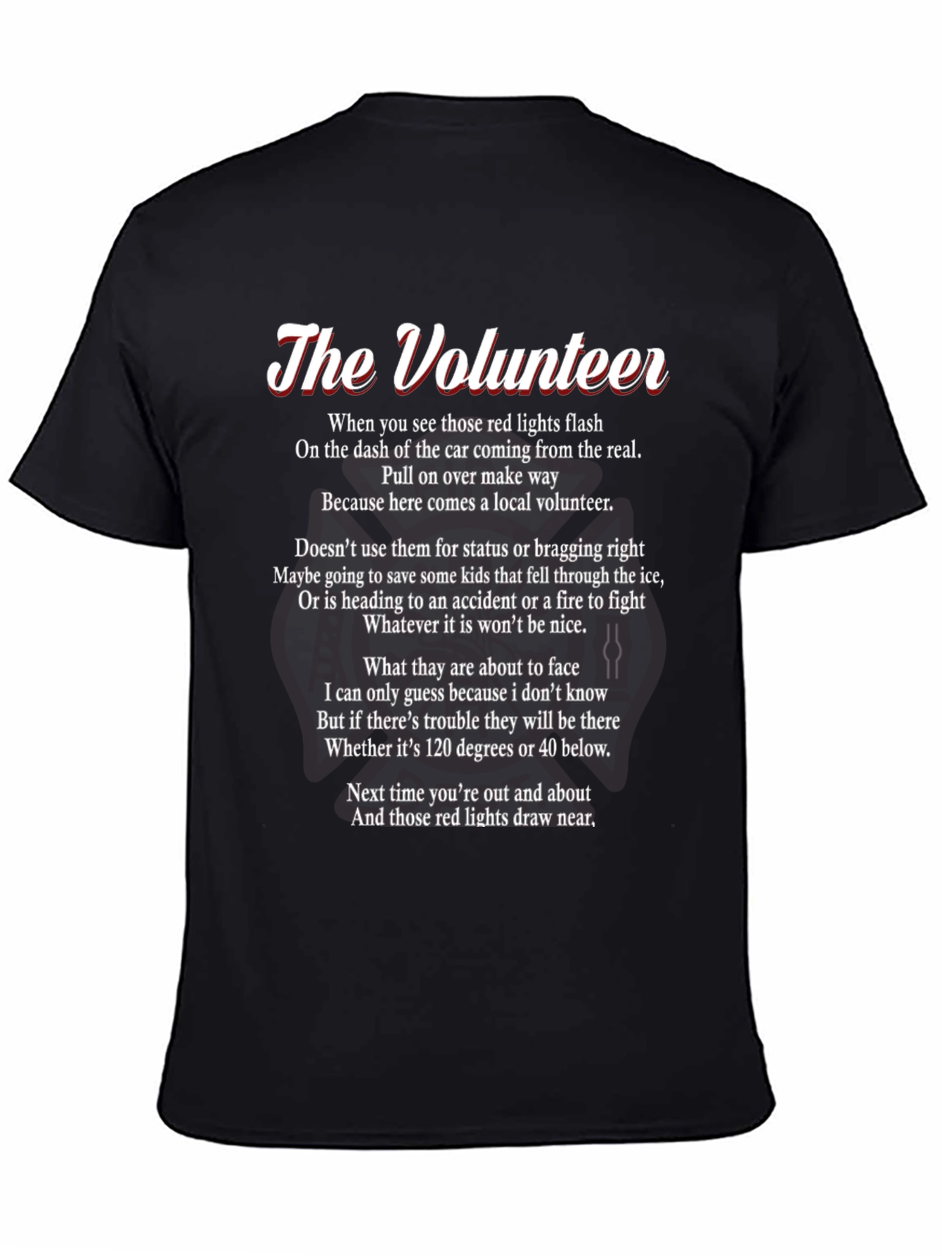 Black The Volunteer Poem T-Shirt view 4