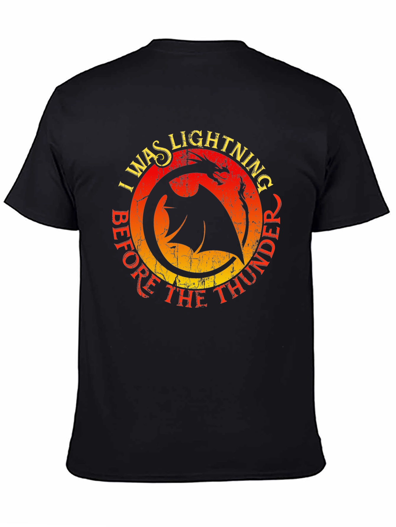 Black Dragon Lightning Thunder Graphic Tee view 4