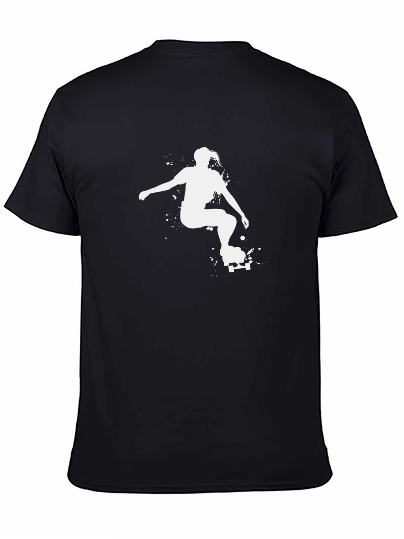 Black Skateboard Girl Graphic Tee - Black view 4