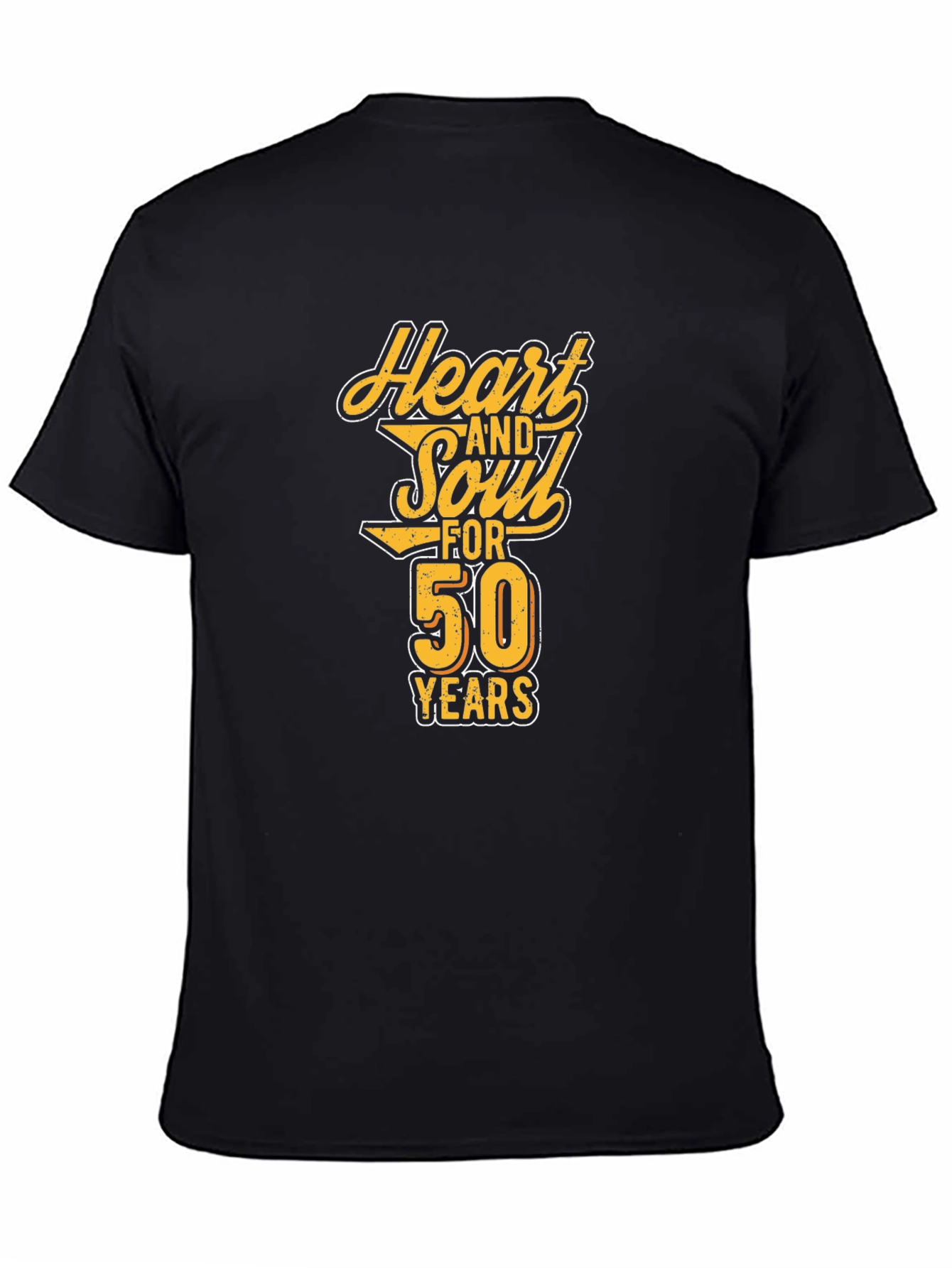 Black Heart and Soul 50 Years Black Graphic Tee view 4