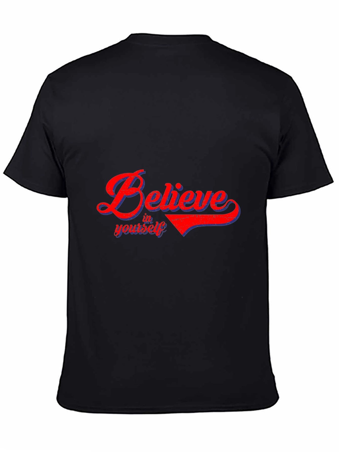Black Believe in Yourself T-Shirt - Soft Cotton Blend view 4