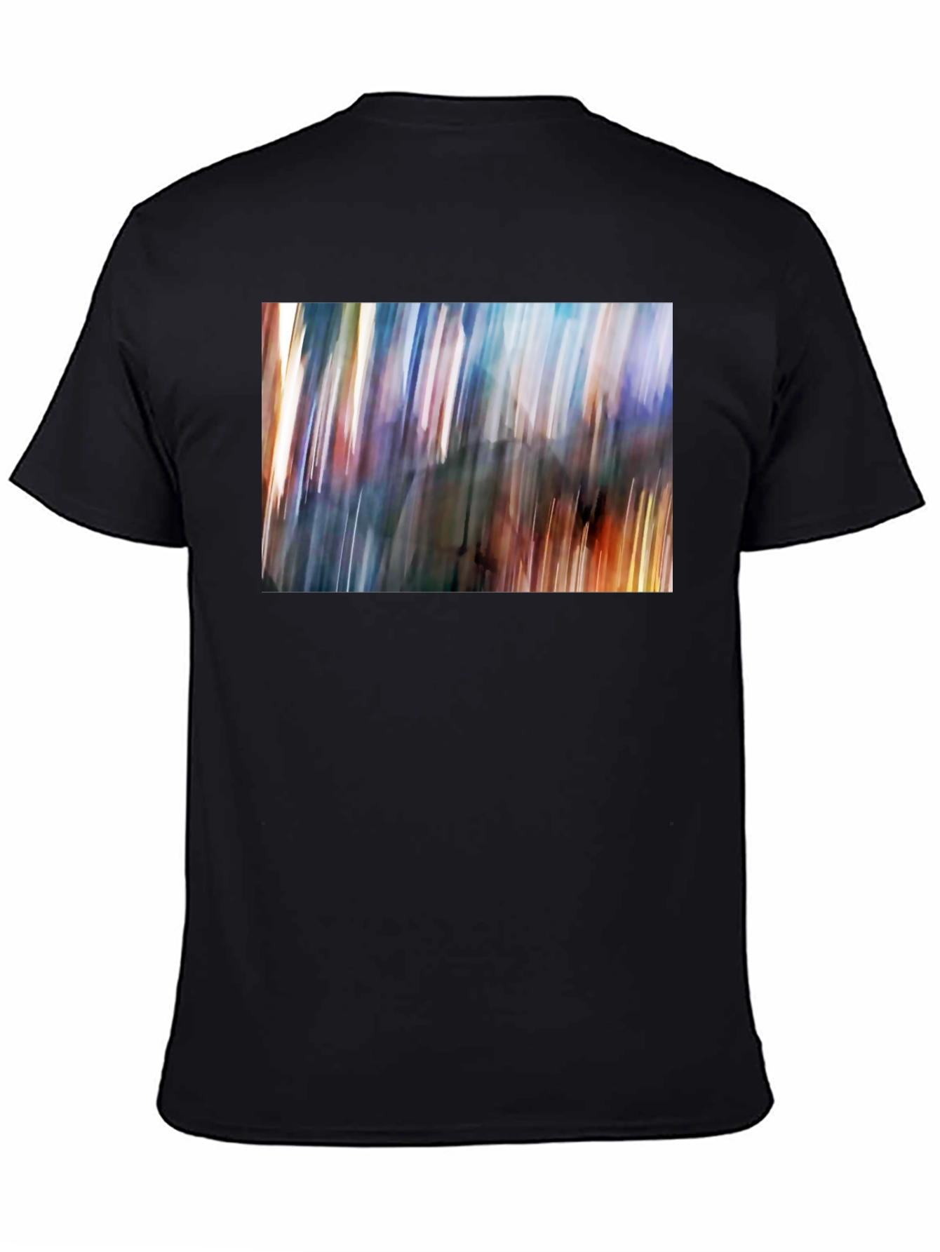 Black Abstract Blur Art Print Black T-Shirt view 4