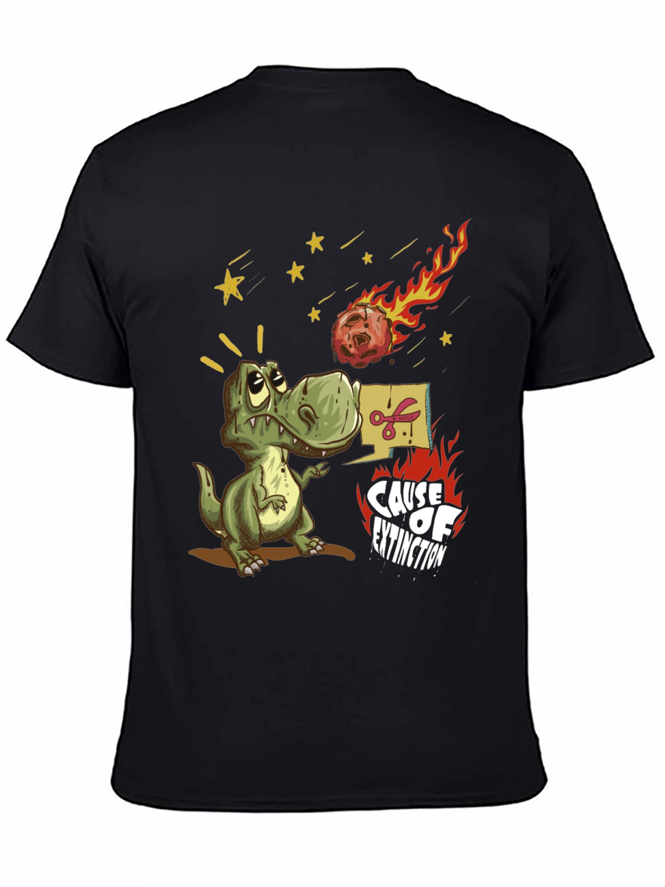 Black Dinosaur Extinction Graphic T-Shirt view 4