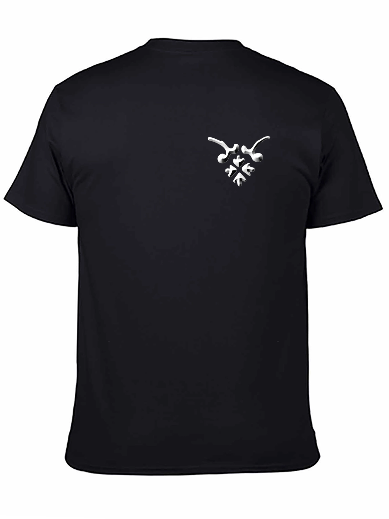 Black Black T-Shirt with Abstract White Graphic view 4
