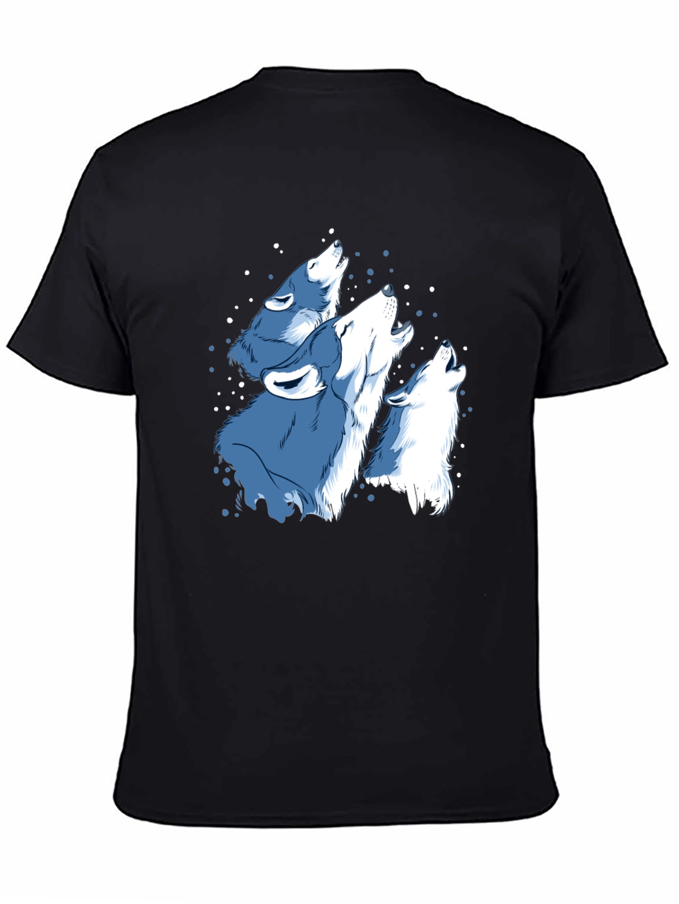 Black Men's Black Wolf Pack Graphic T-Shirt view 4