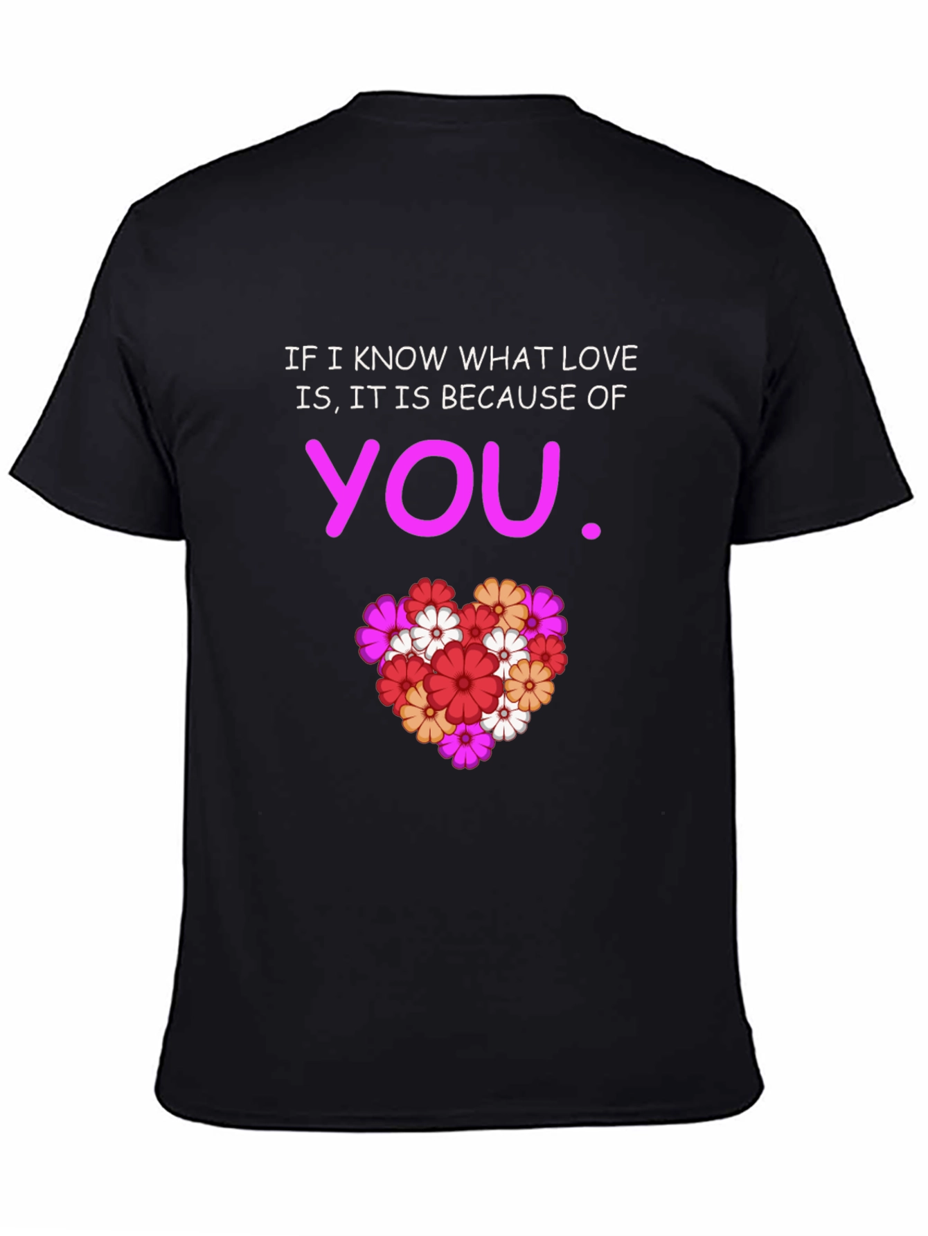 Black Love is You T-Shirt - Floral Heart Graphic Tee view 4