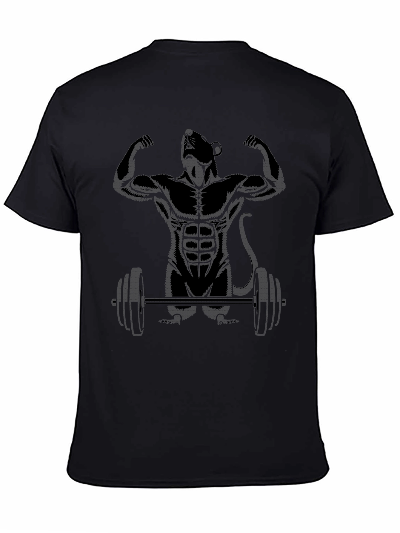 Black Rat Bodybuilding Black T-Shirt Gym Humor view 4