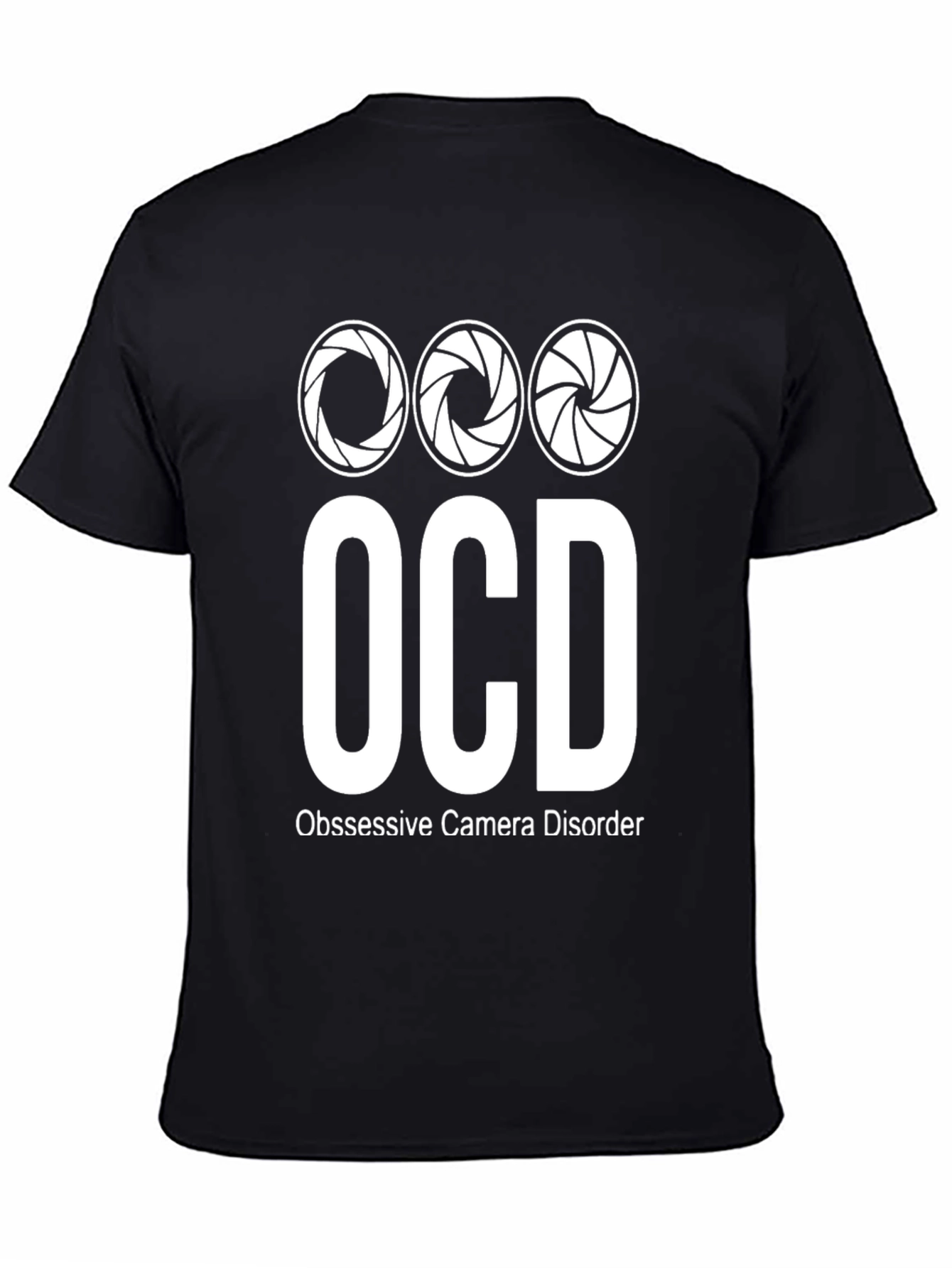 Black OCD Obsessive Camera Disorder Graphic T-Shirt view 4