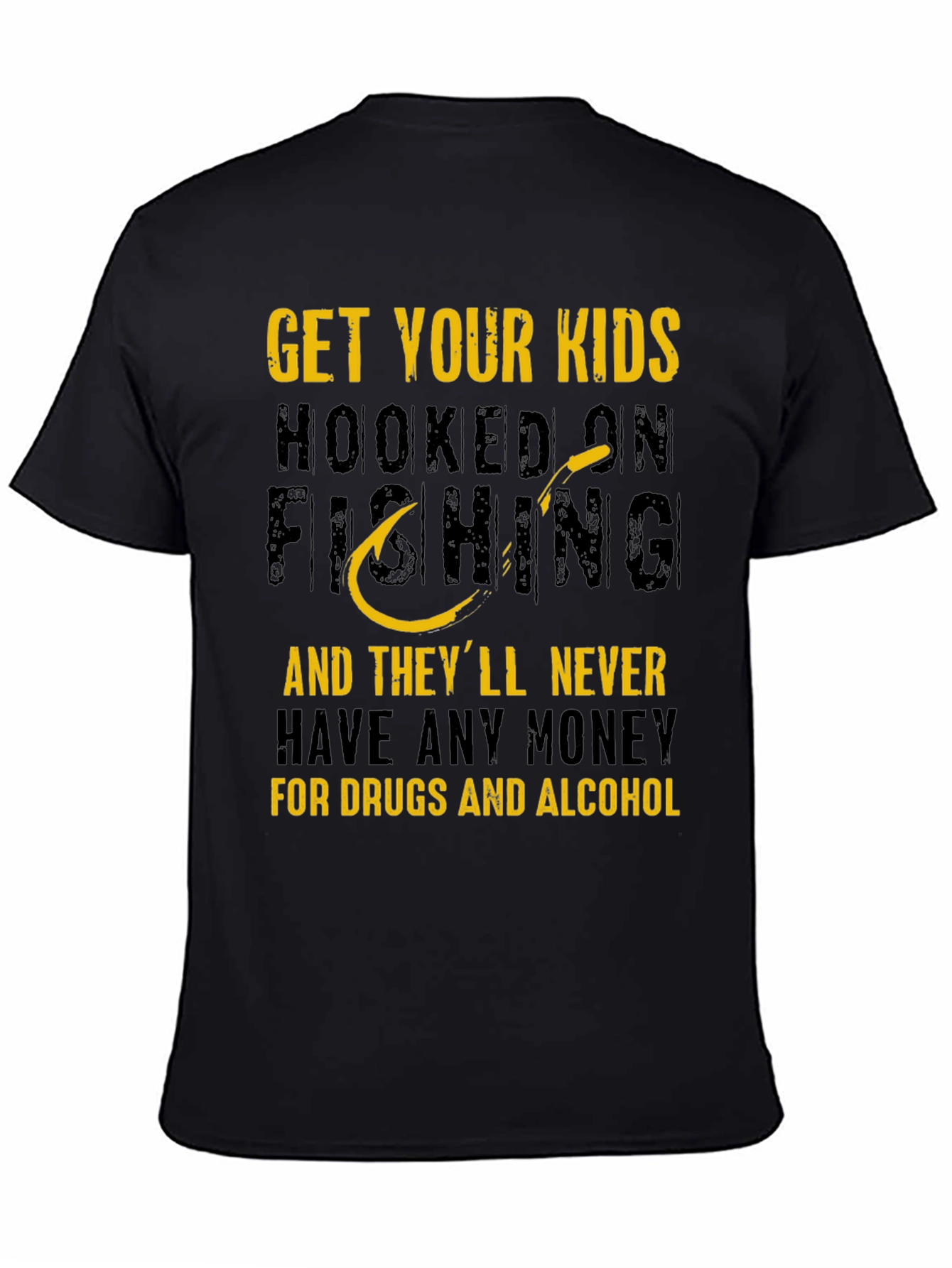 Black Get Your Kids Hooked On Fishing T-Shirt view 4