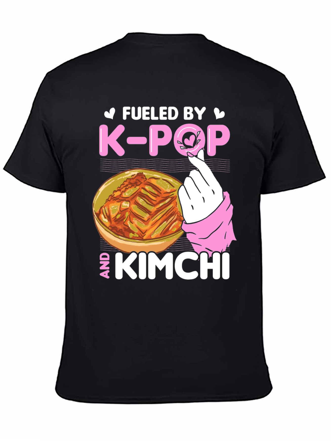 Black Fueled by K-POP and Kimchi T-Shirt view 4