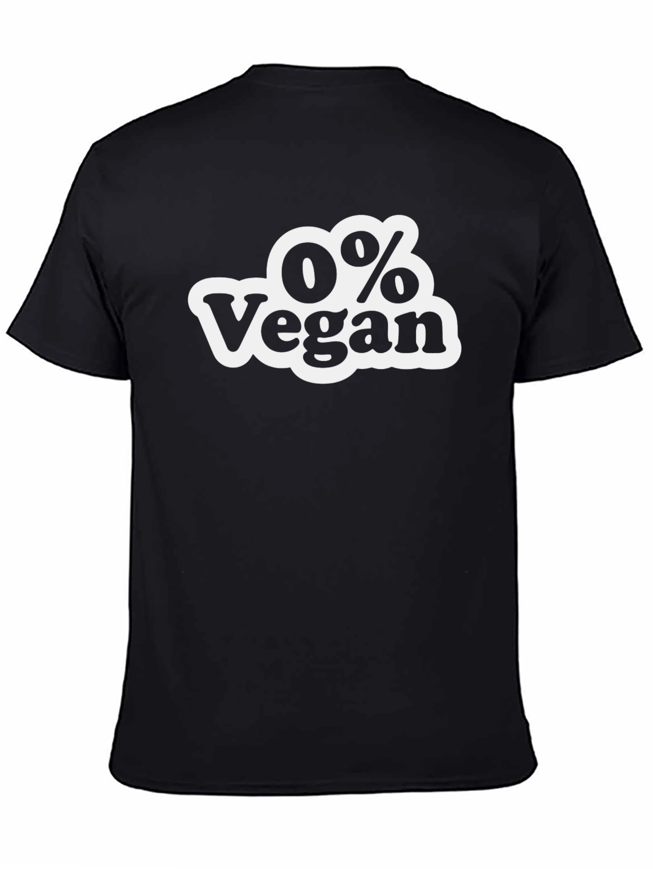 Black 0% Vegan Men's Black Graphic T-Shirt view 4
