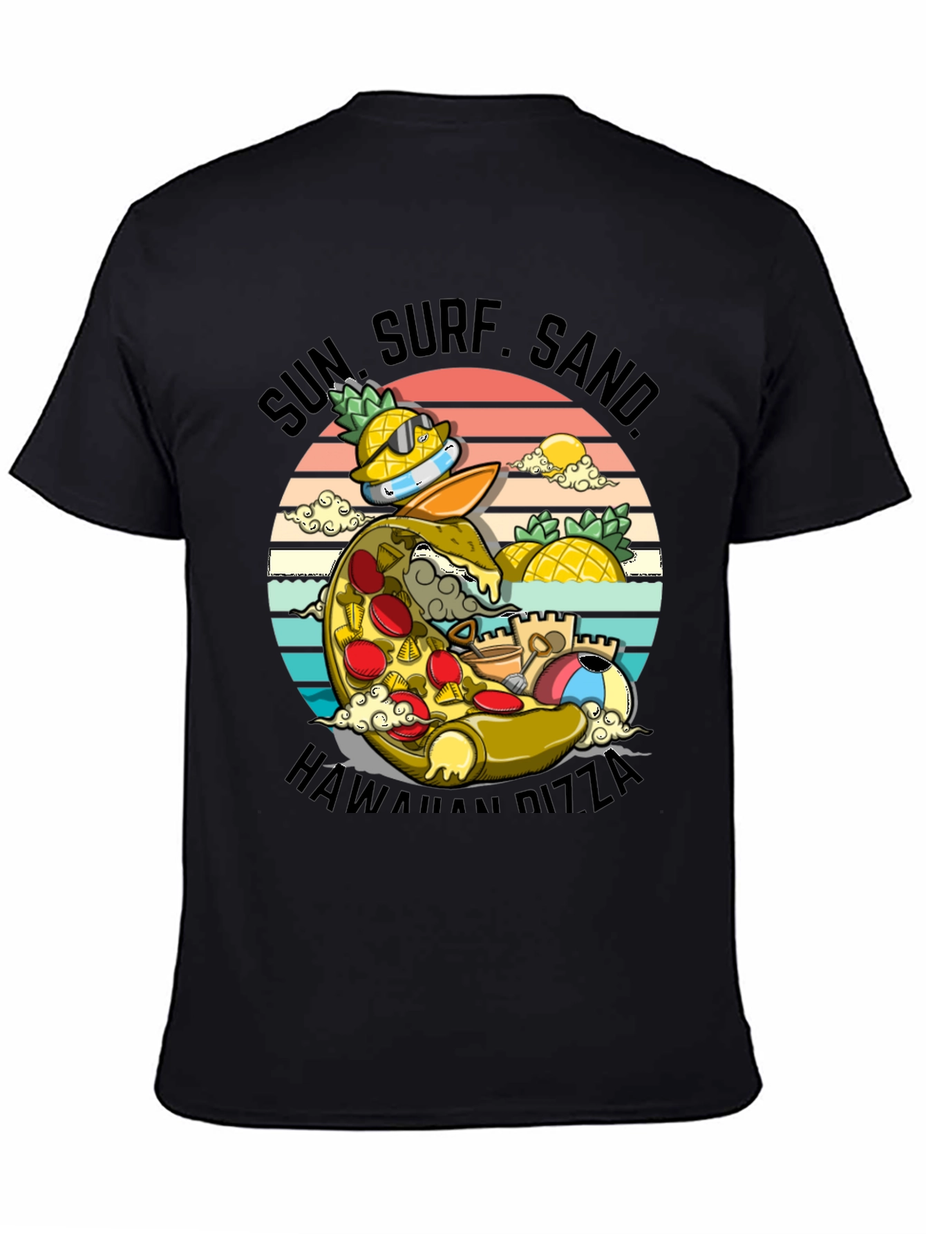 Sun Surf Sand Hawaiian Pizza T-Shirt - 4