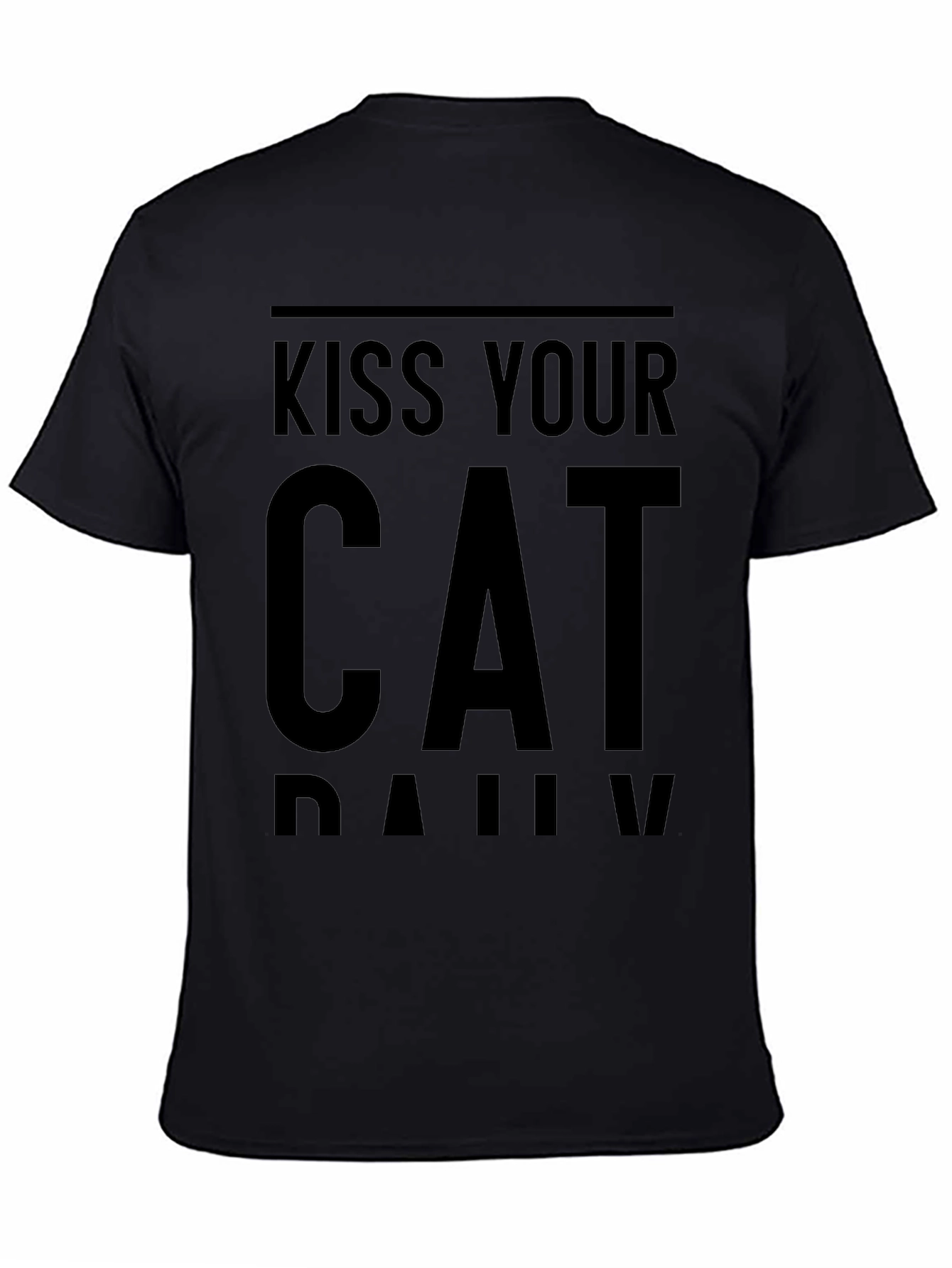 Black Kiss Your Cat Daily Black T-Shirt view 4