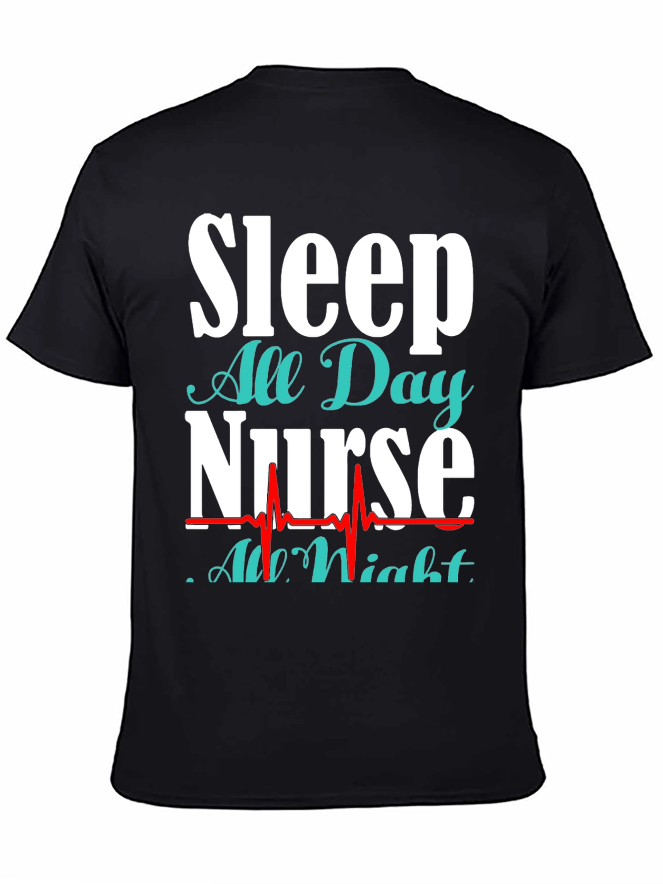 Black Sleep All Day Nurse T-Shirt view 4