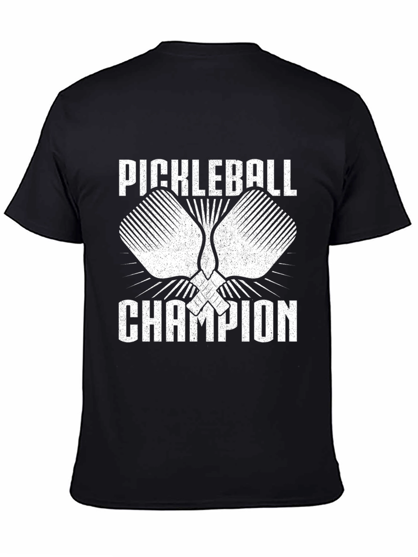 Black Pickleball Champion Graphic Tee - Black Cotton Shirt view 4