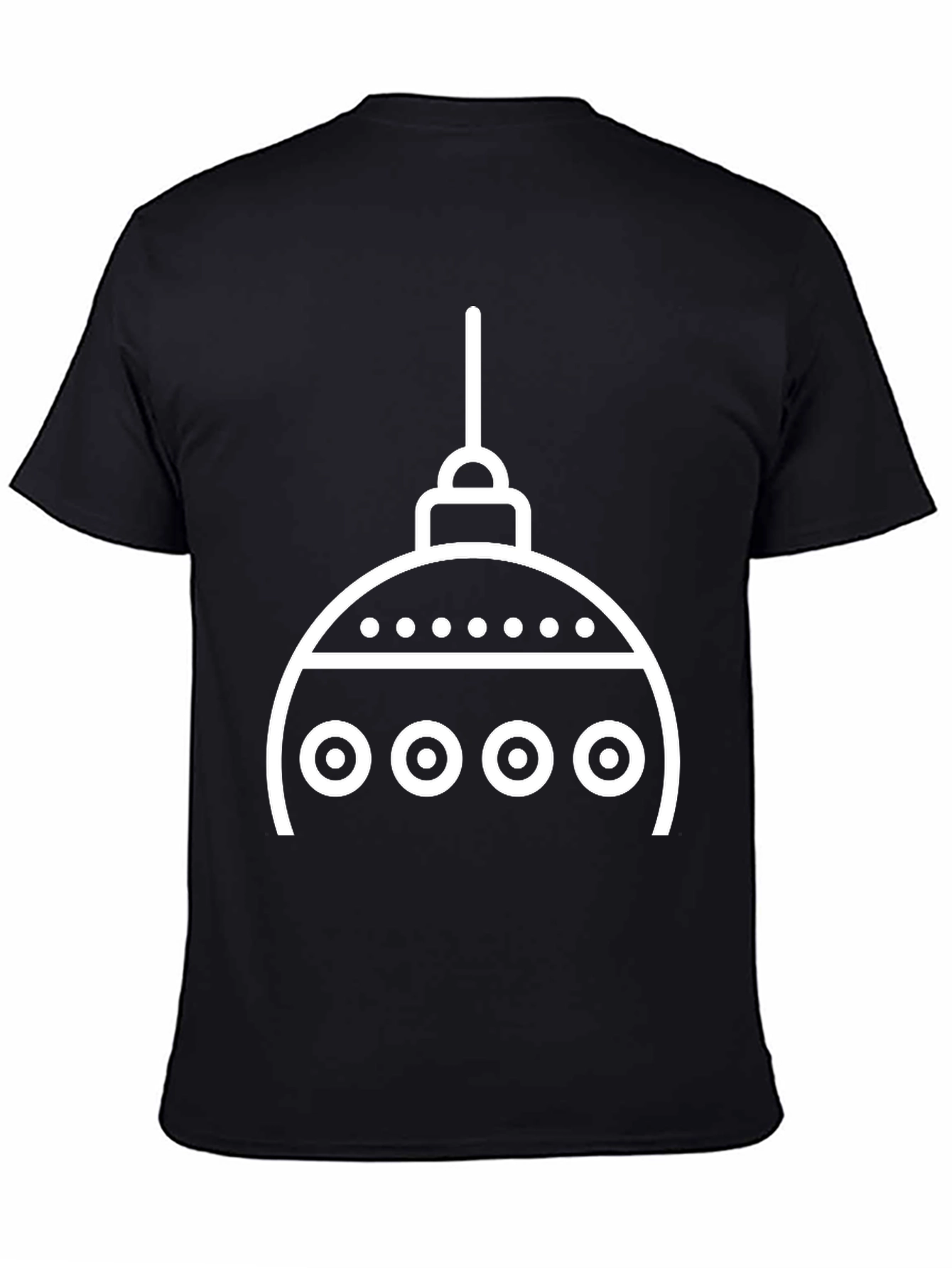 Black Minimalist Ornament Graphic Tee view 4