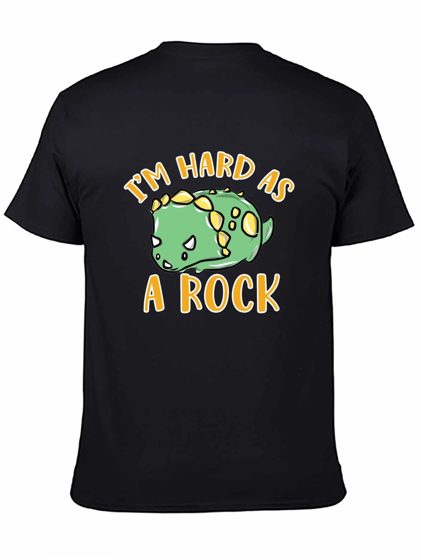 Black I'm Hard As A Rock Dino T-Shirt view 4