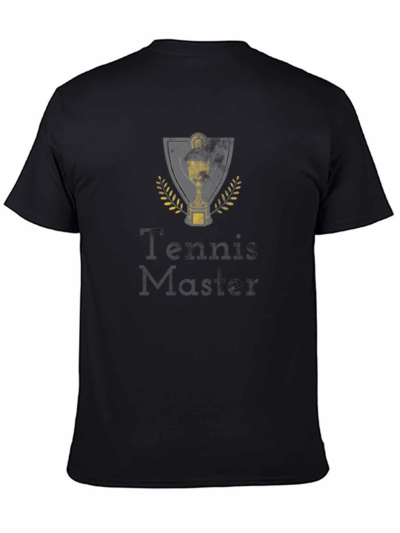 Black Tennis Master Graphic Tee - Black Casual T-Shirt view 4