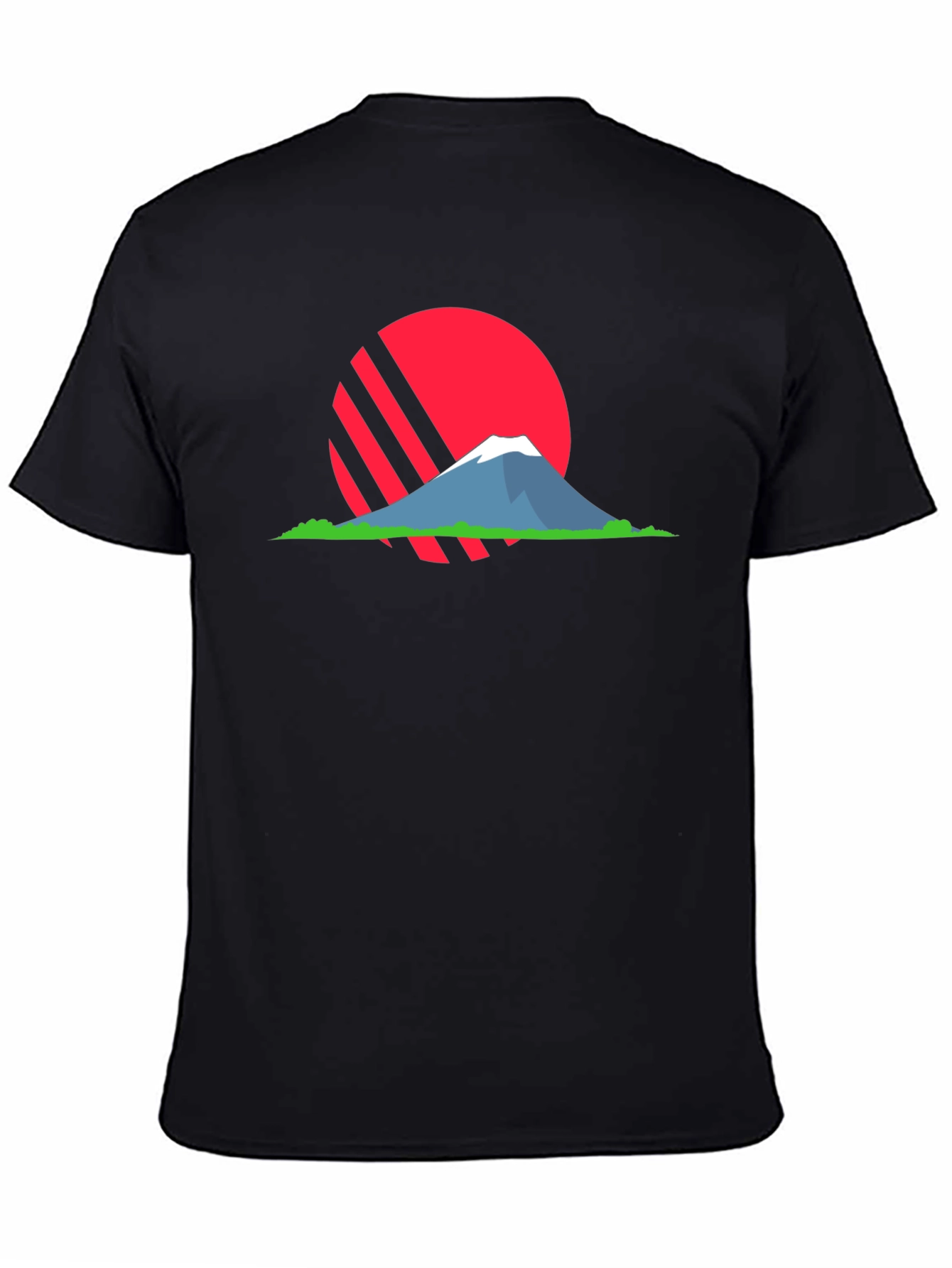 Black Sunset Mountain Graphic T-Shirt view 4