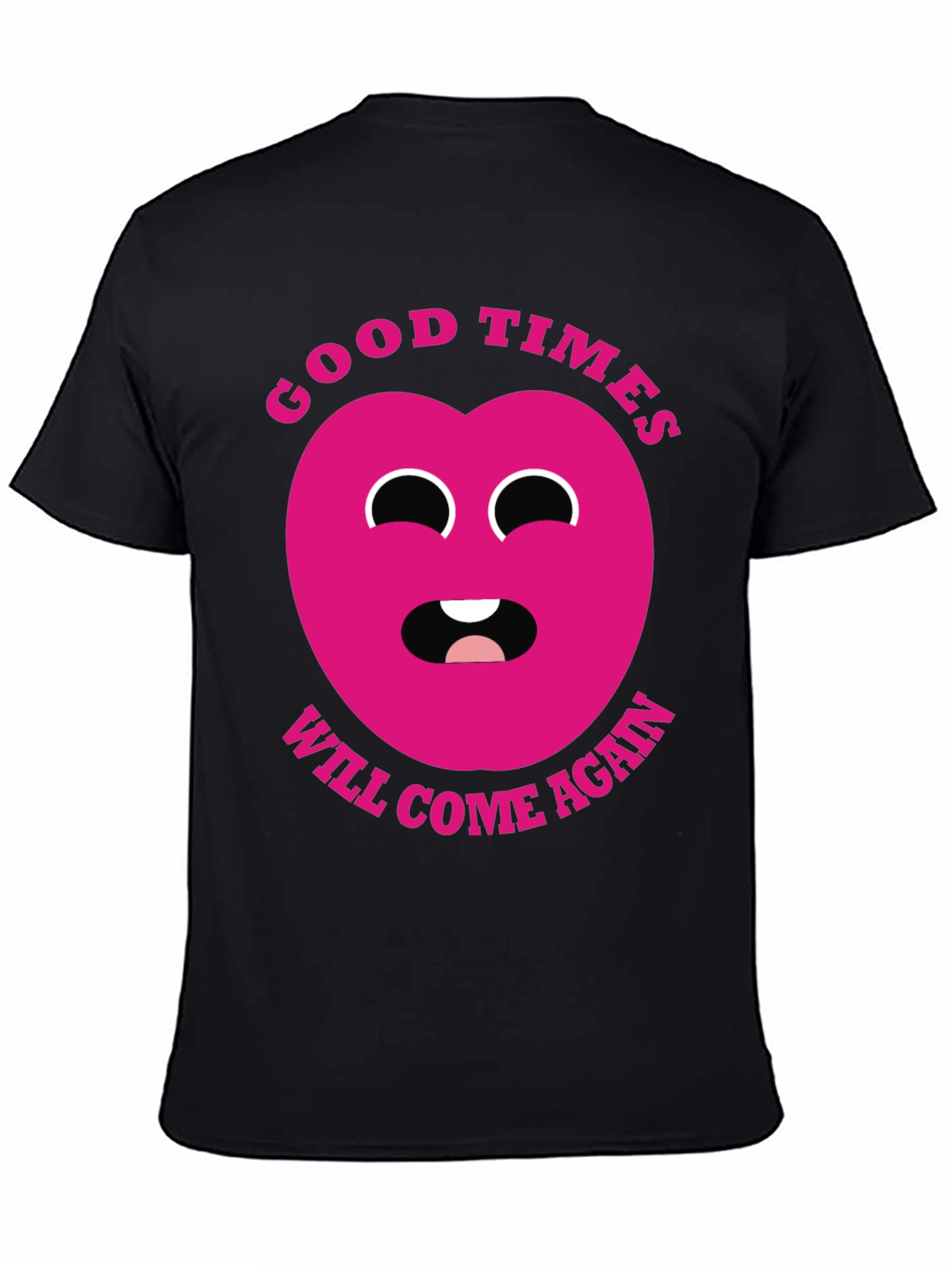 Black Good Times Heart Graphic T-Shirt - Black view 4