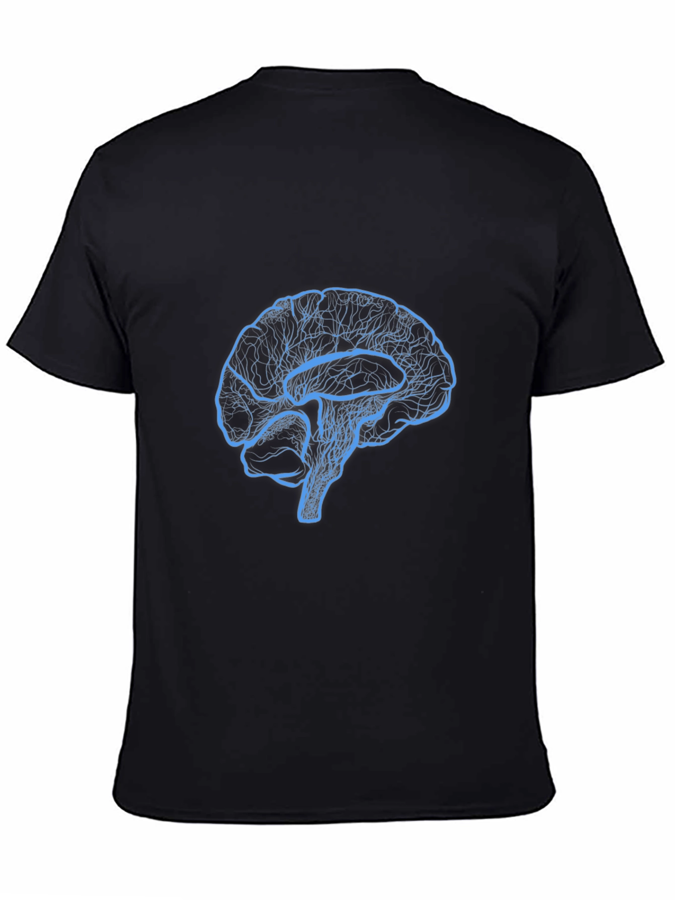 Black Brain Graphic Tee - Black Cotton T-Shirt view 4