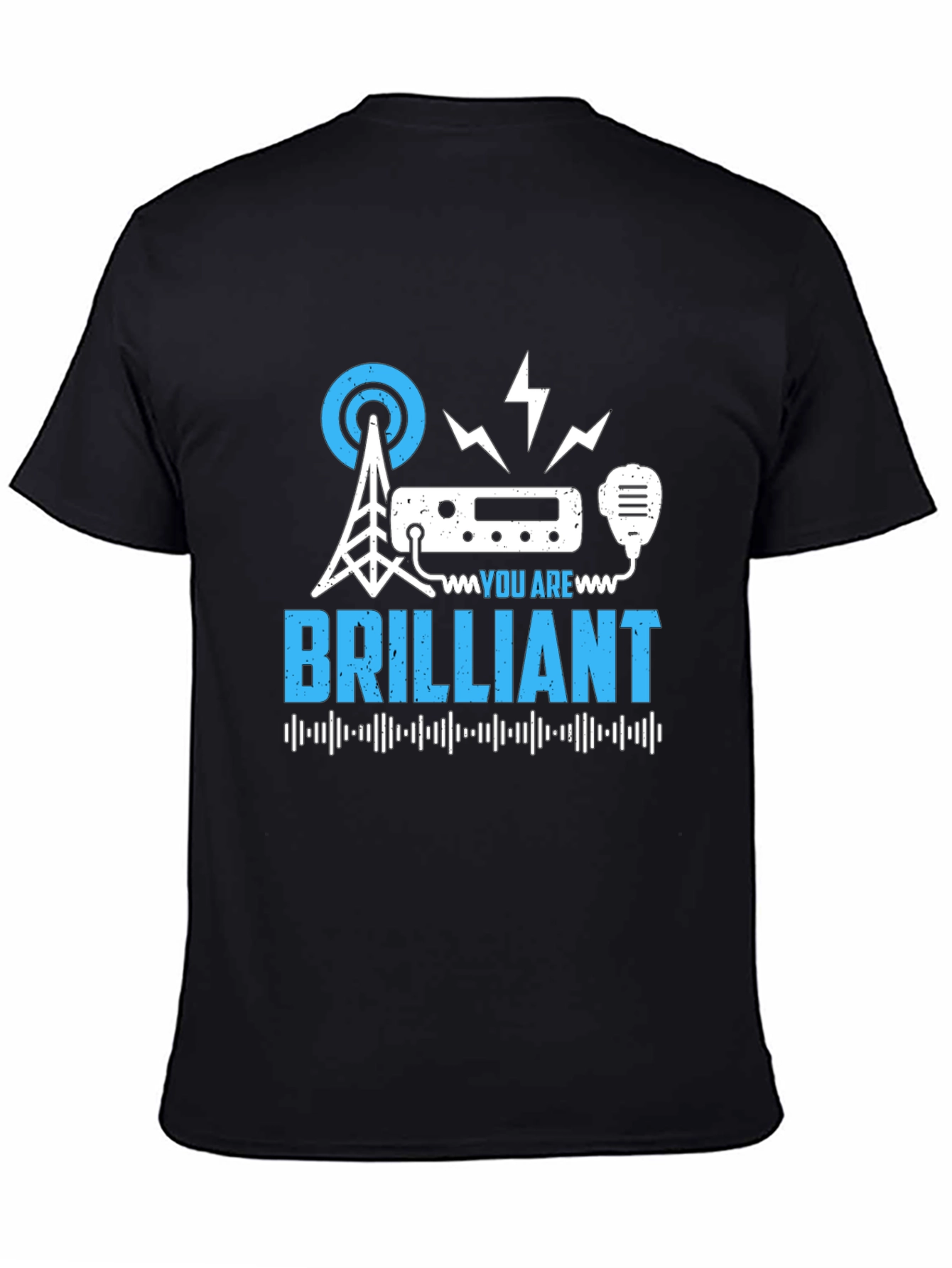 Black Brilliant Ham Radio T-Shirt - Operator Design view 4