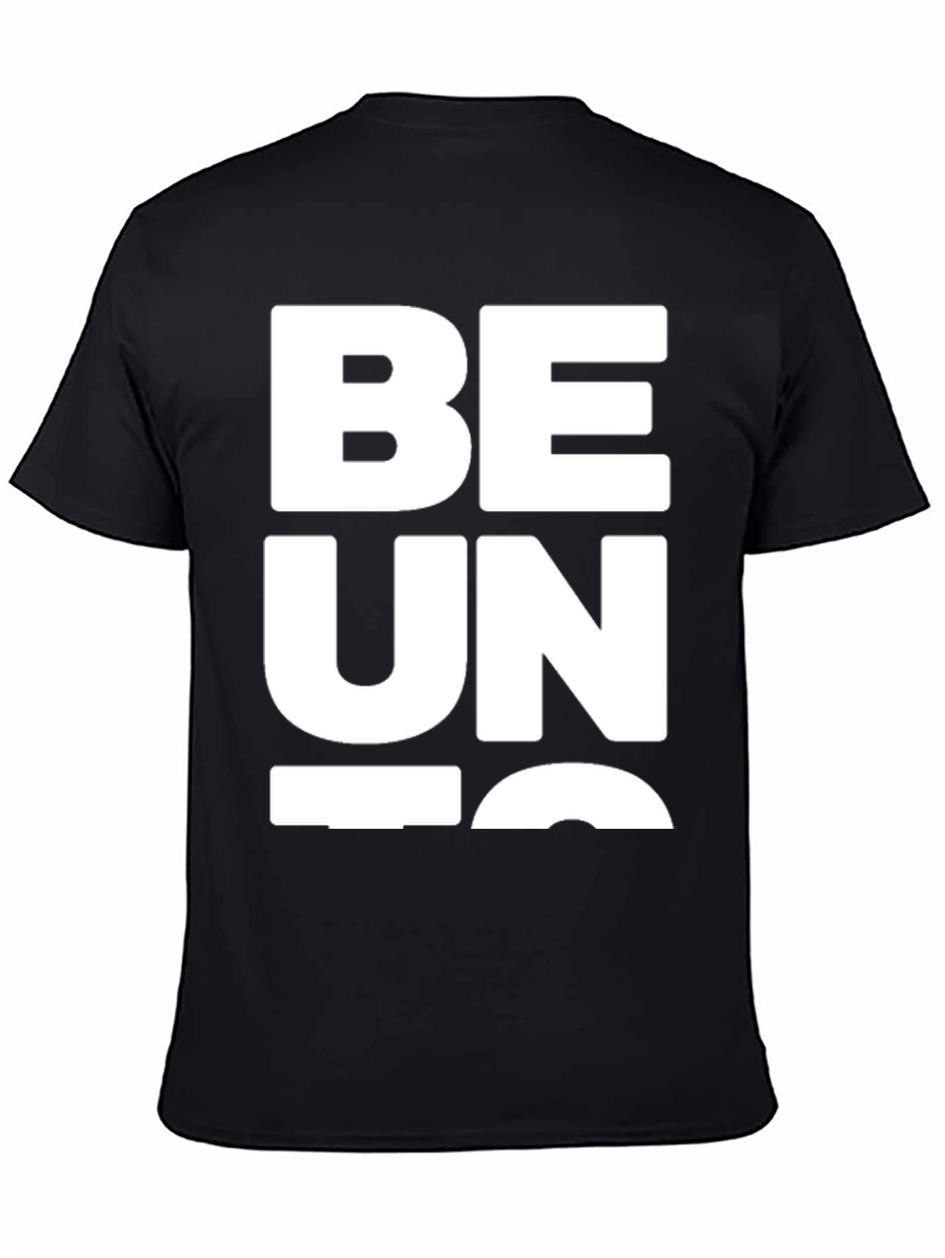 Black Be Unique Graphic Tee - Black Cotton Blend view 4