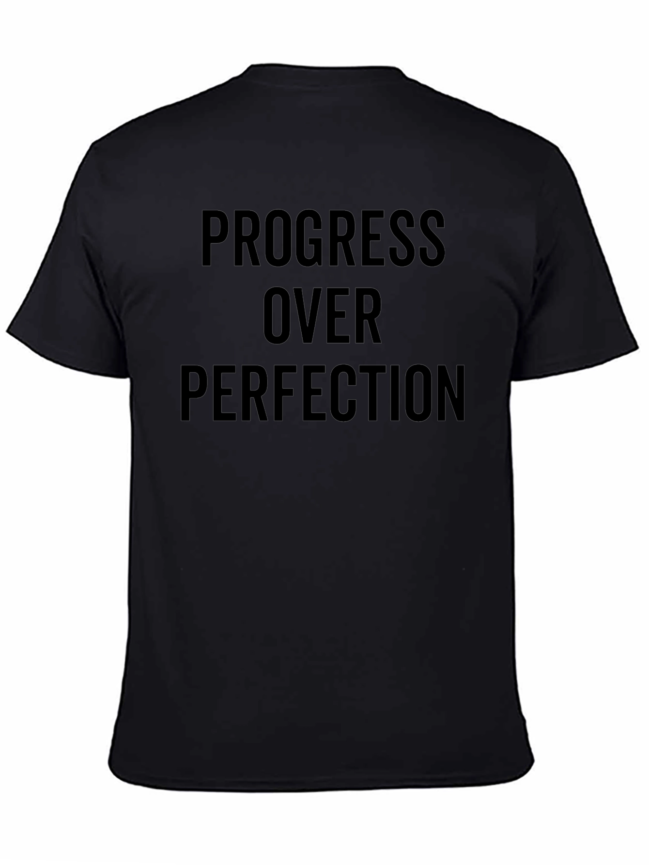 Black Progress Over Perfection Black T-Shirt view 4