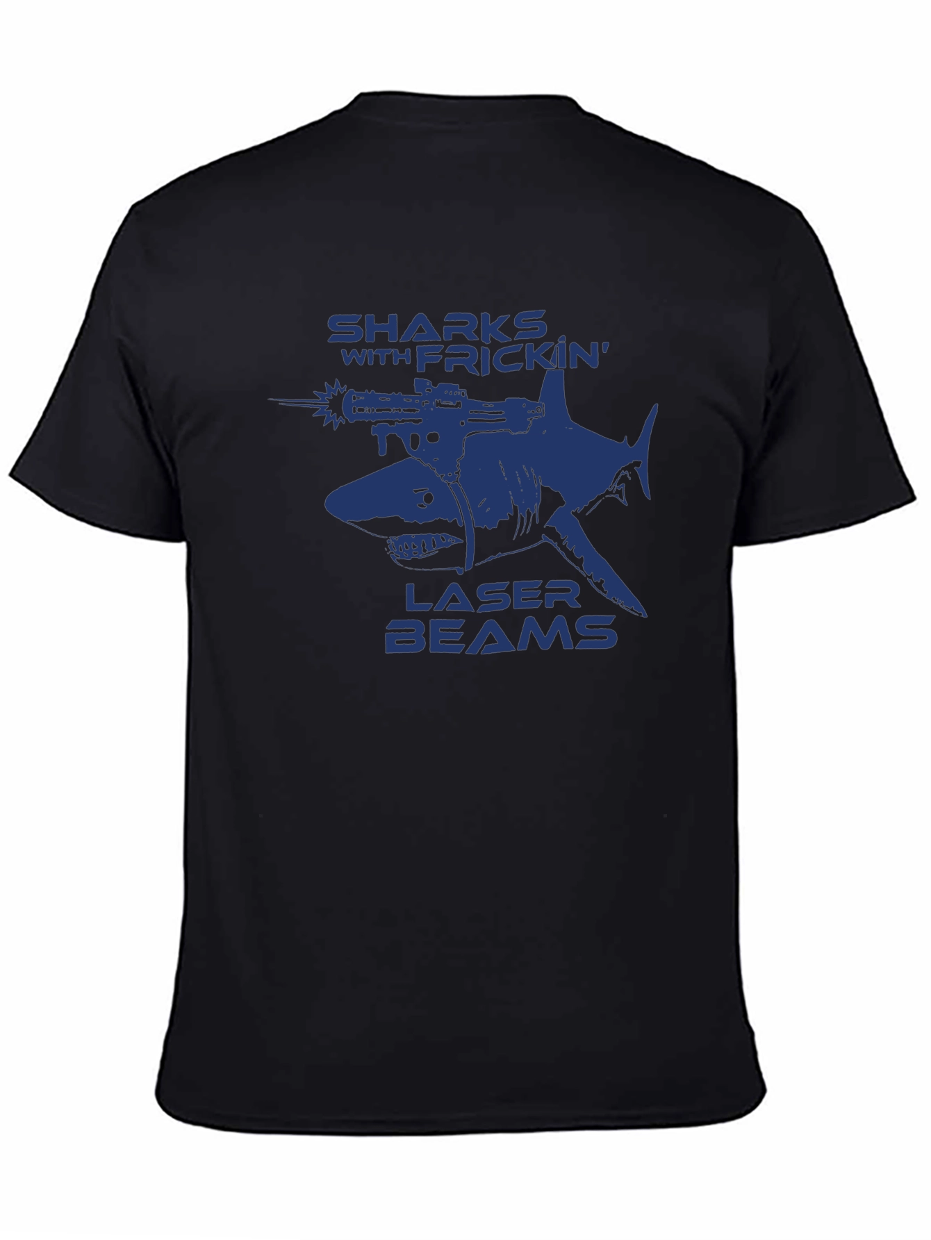 Black Sharks With Frickin' Laser Beams Graphic T-Shirt view 4