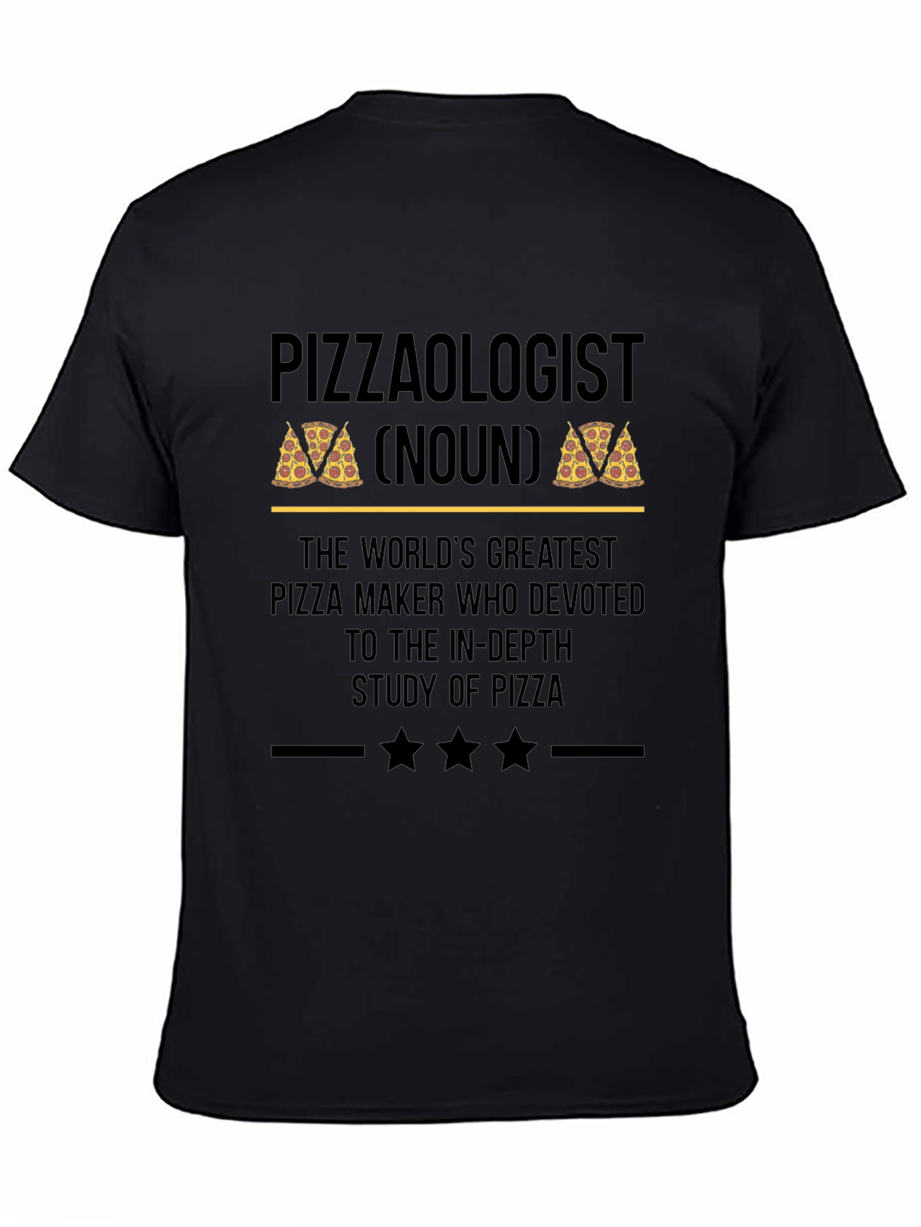 Black Pizzaologist T-Shirt - Funny Pizza Lover Gift view 4