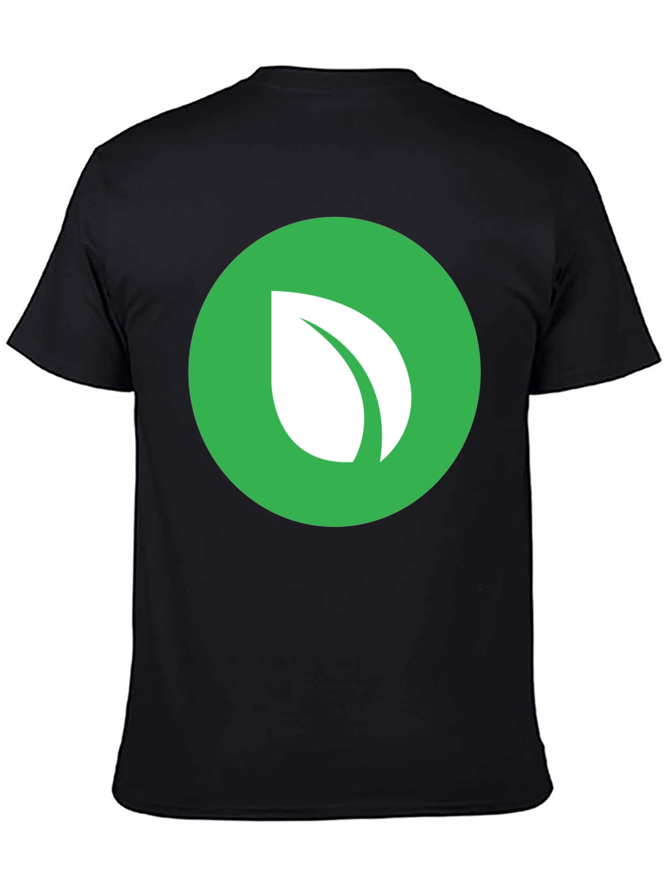 Black Green Leaf Logo Black T-Shirt view 4