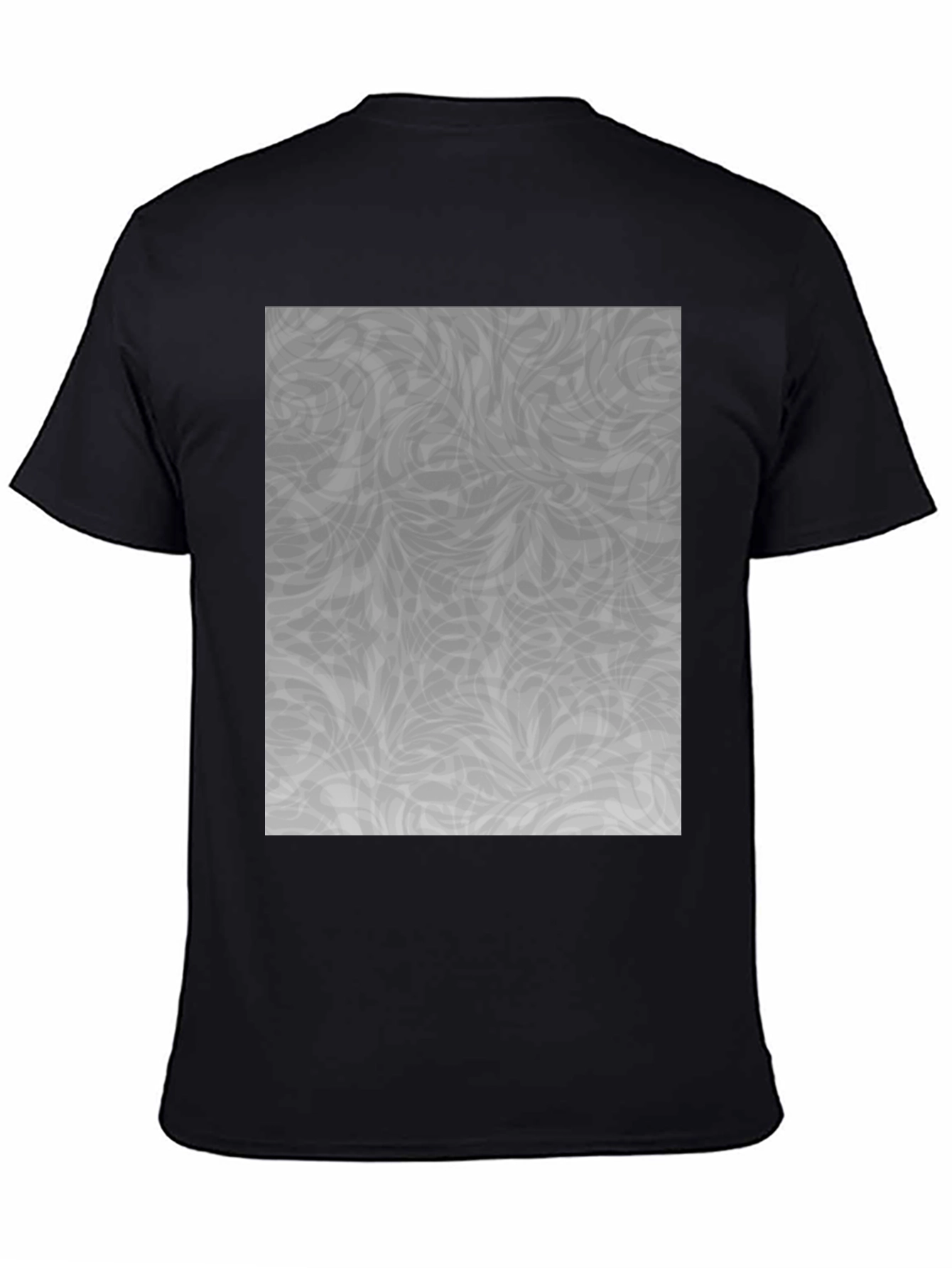 Black Abstract Grey Pattern Black Tee view 4