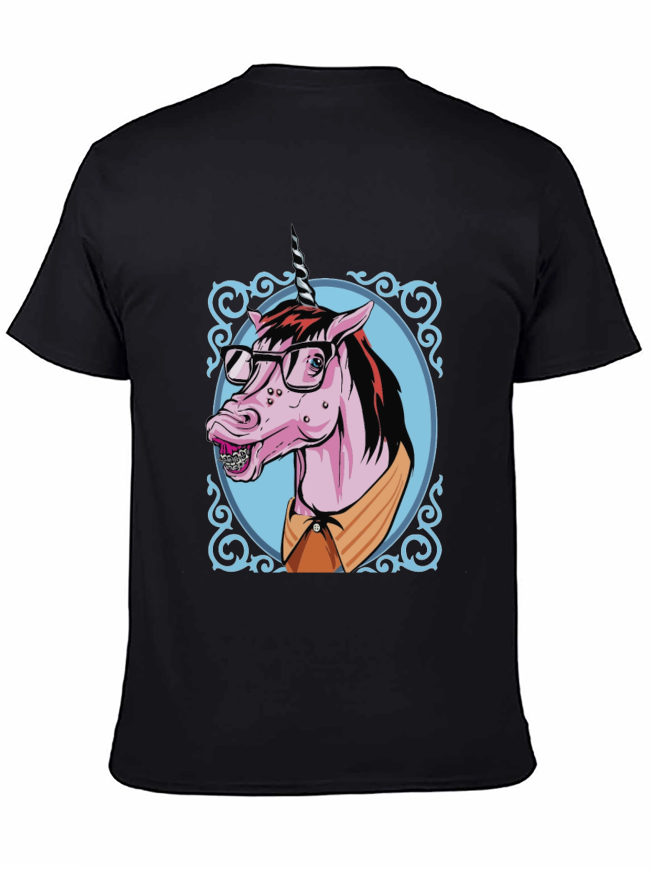 Black Unicorn Geek Graphic T-Shirt view 4