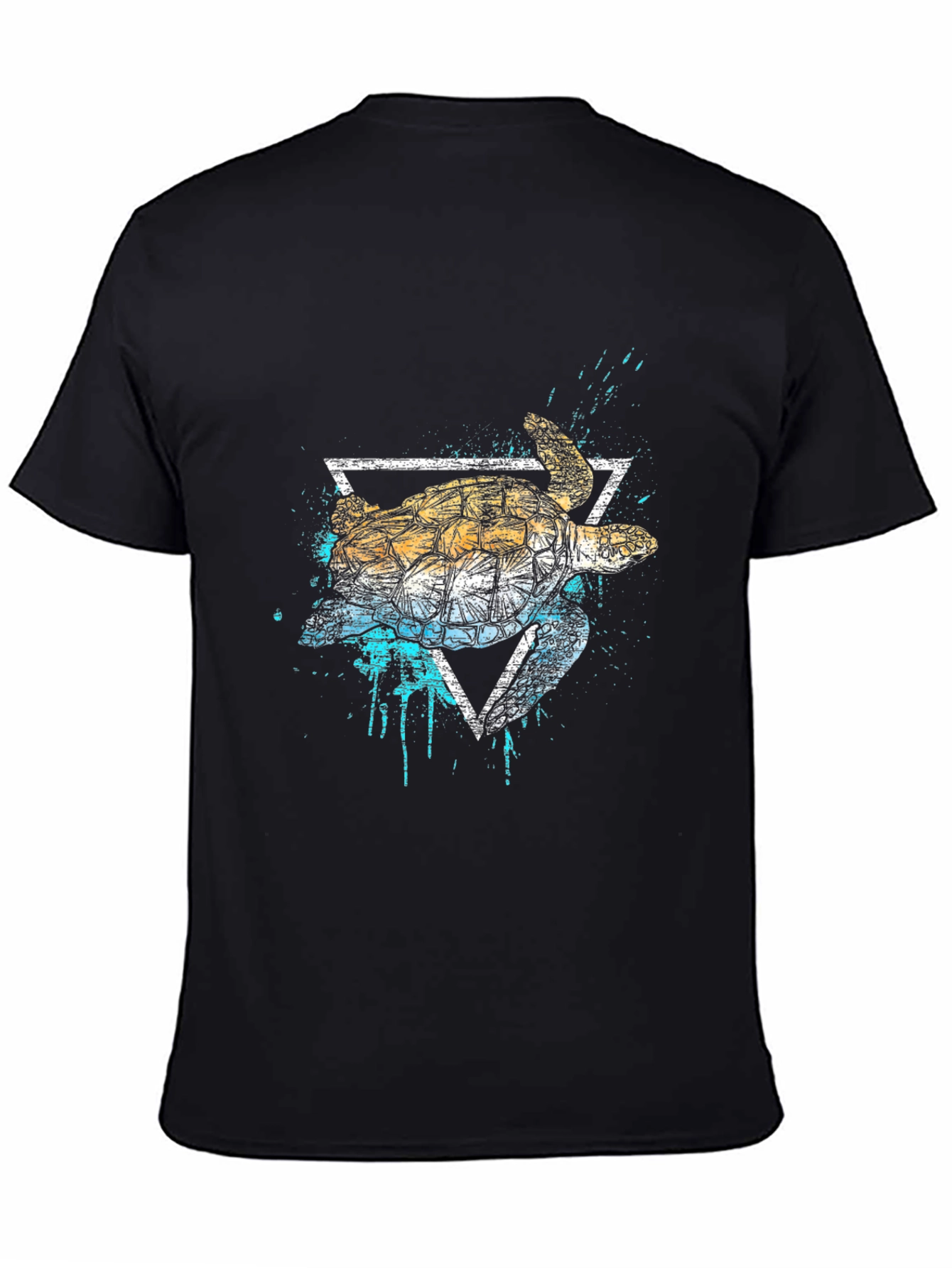 Black Turtle Graphic Print Men's T-Shirt view 4