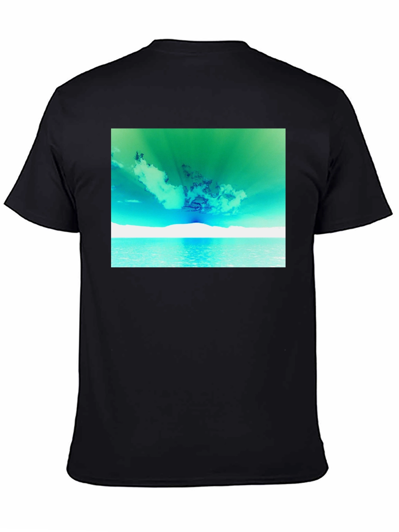 Black Surreal Sky Graphic Tee - Black Cotton Comfort view 4