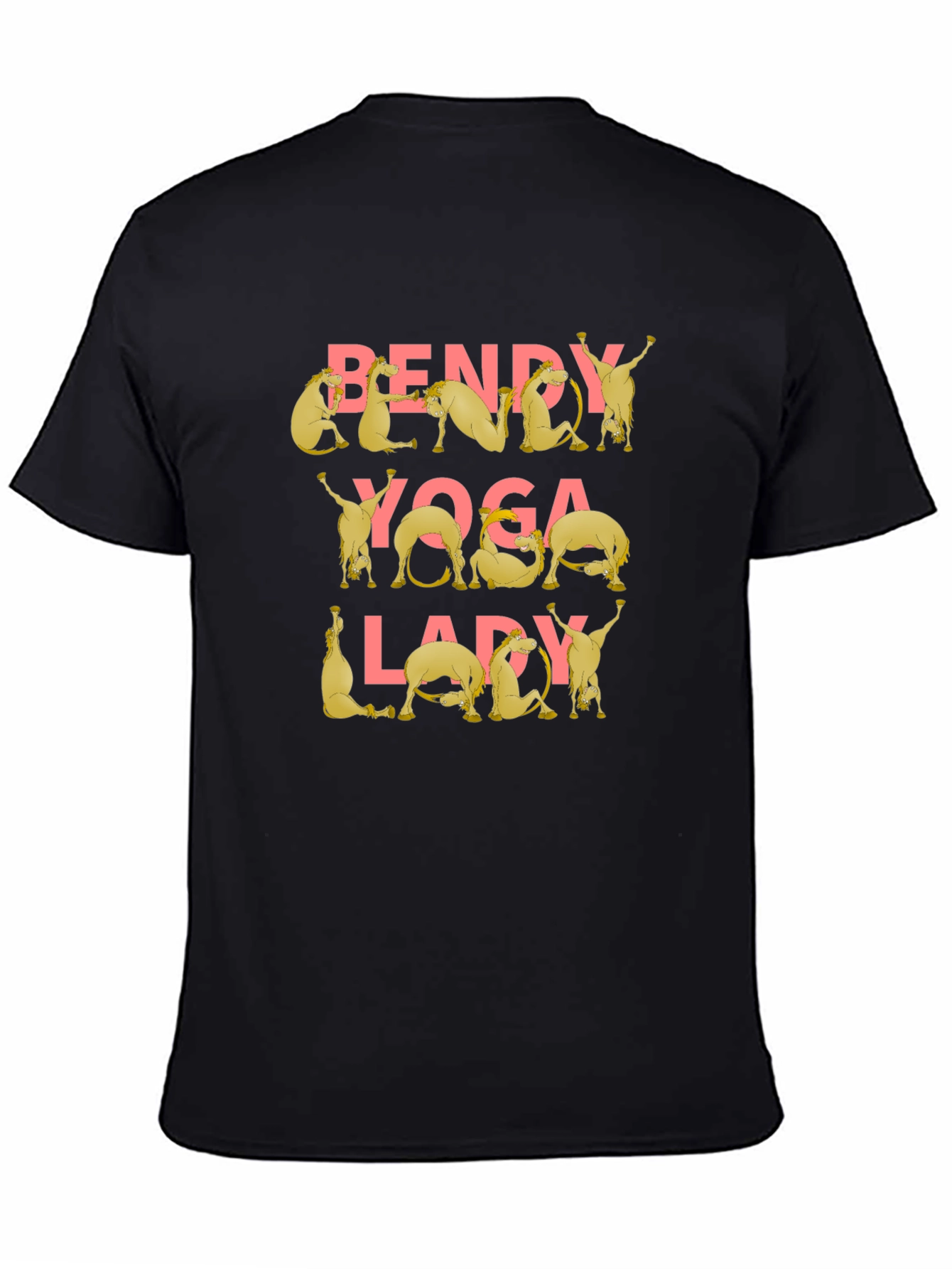 Black Bendy Yoga Lady Camel Graphic Tee view 4