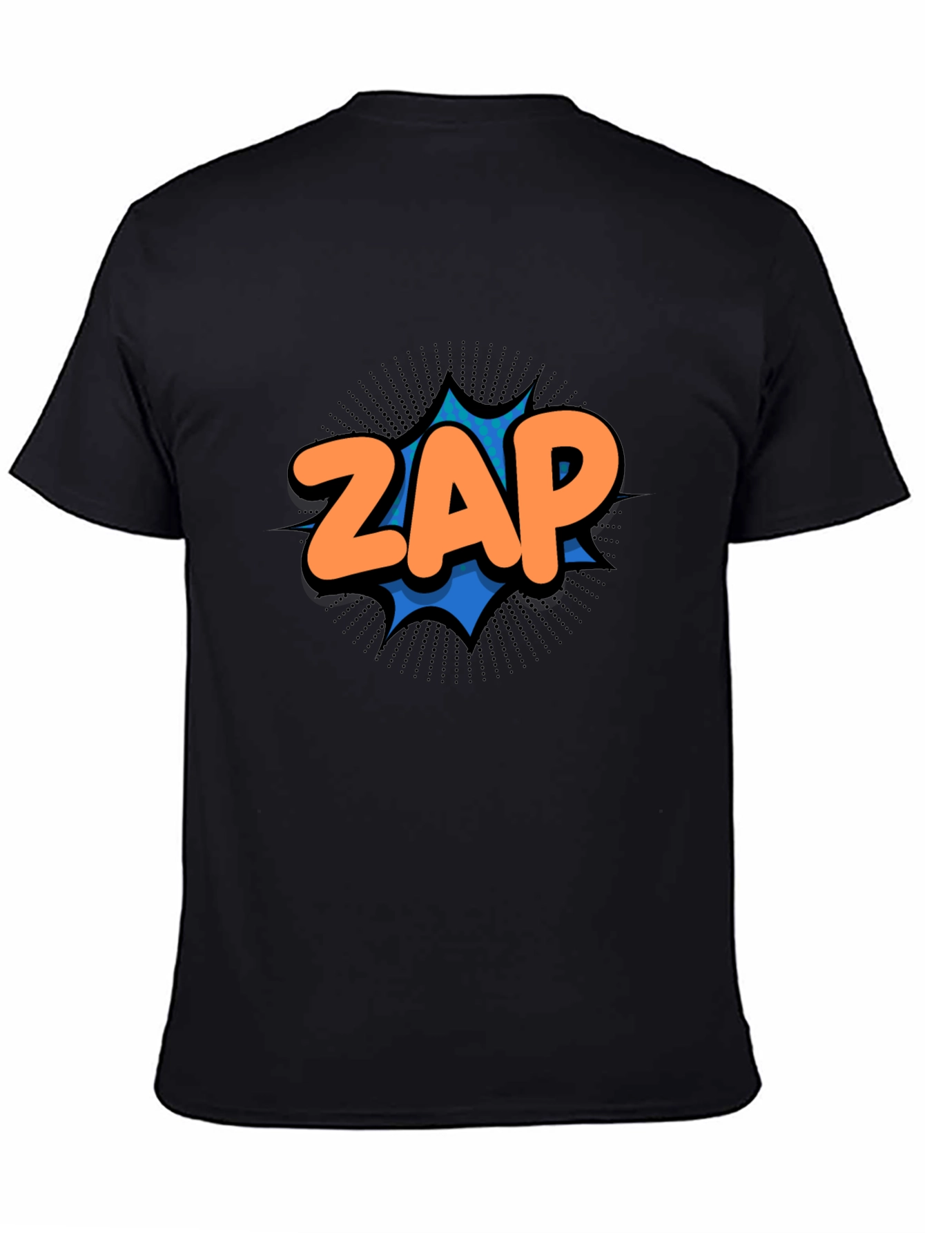 Black ZAP Comic Graphic T-Shirt - Black Cotton Tee view 4