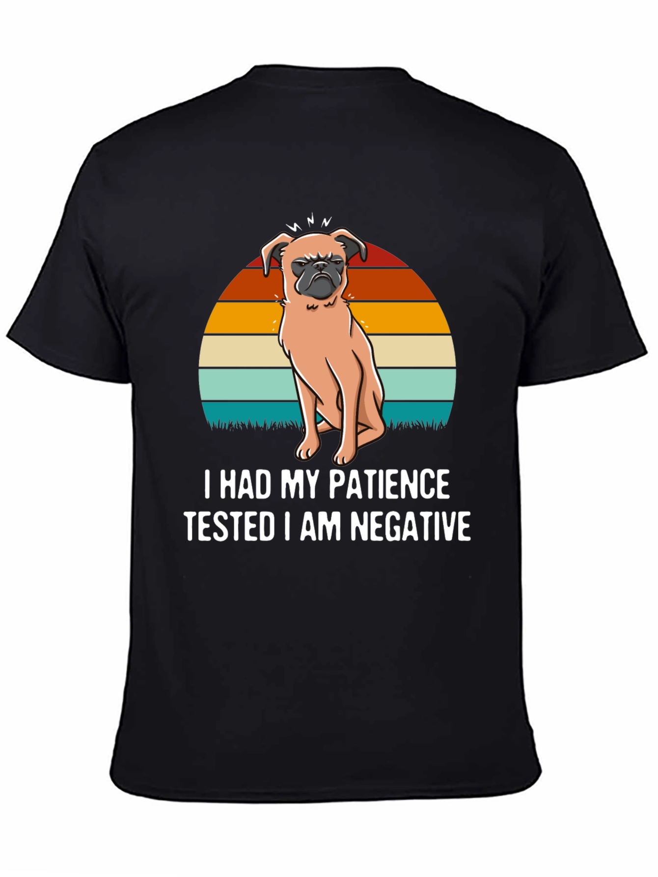Black Patience Tested Negative Pug Graphic Tee view 4