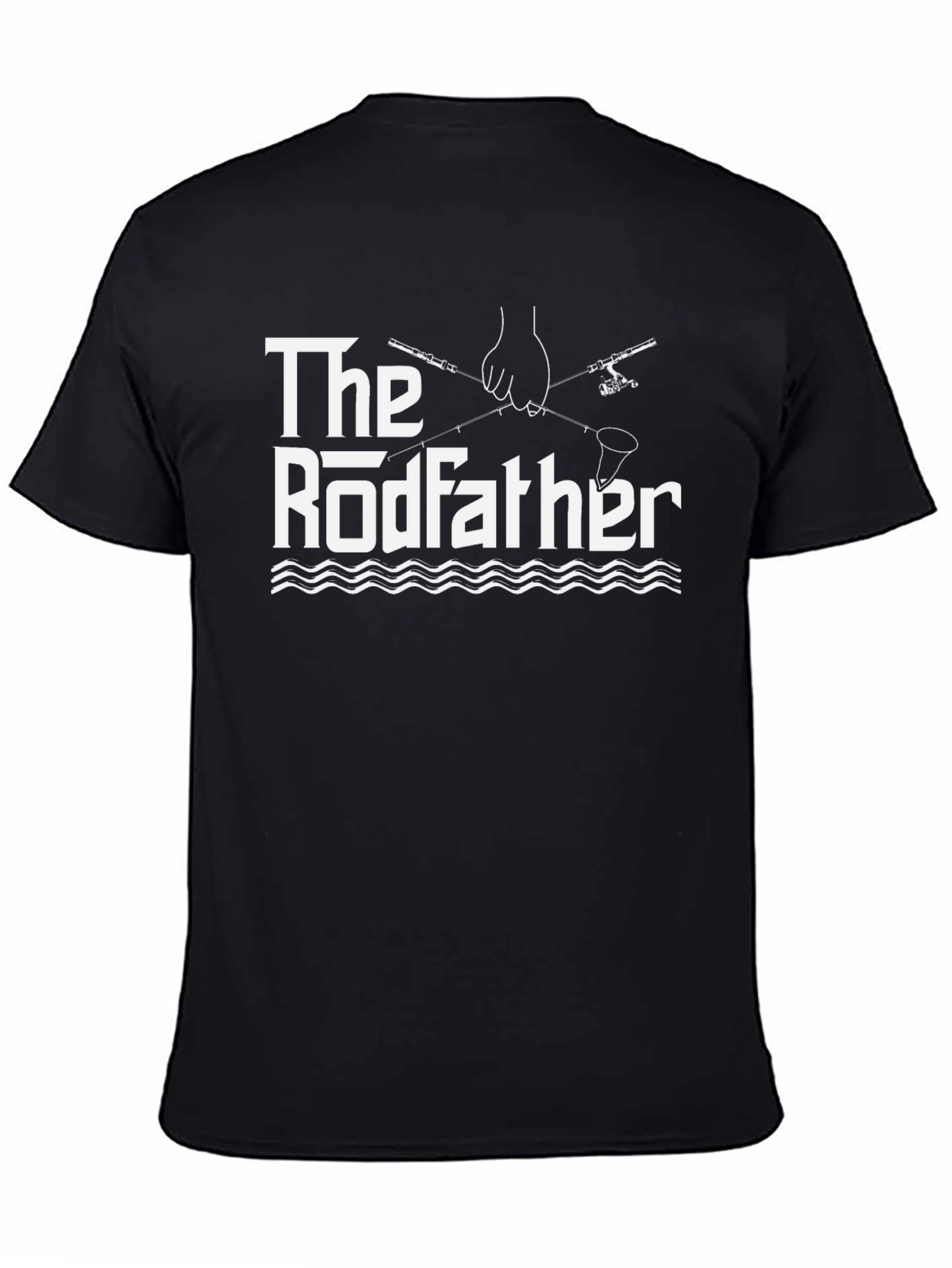 Black The Rodfather T-Shirt - Fishing Lover Tee view 4