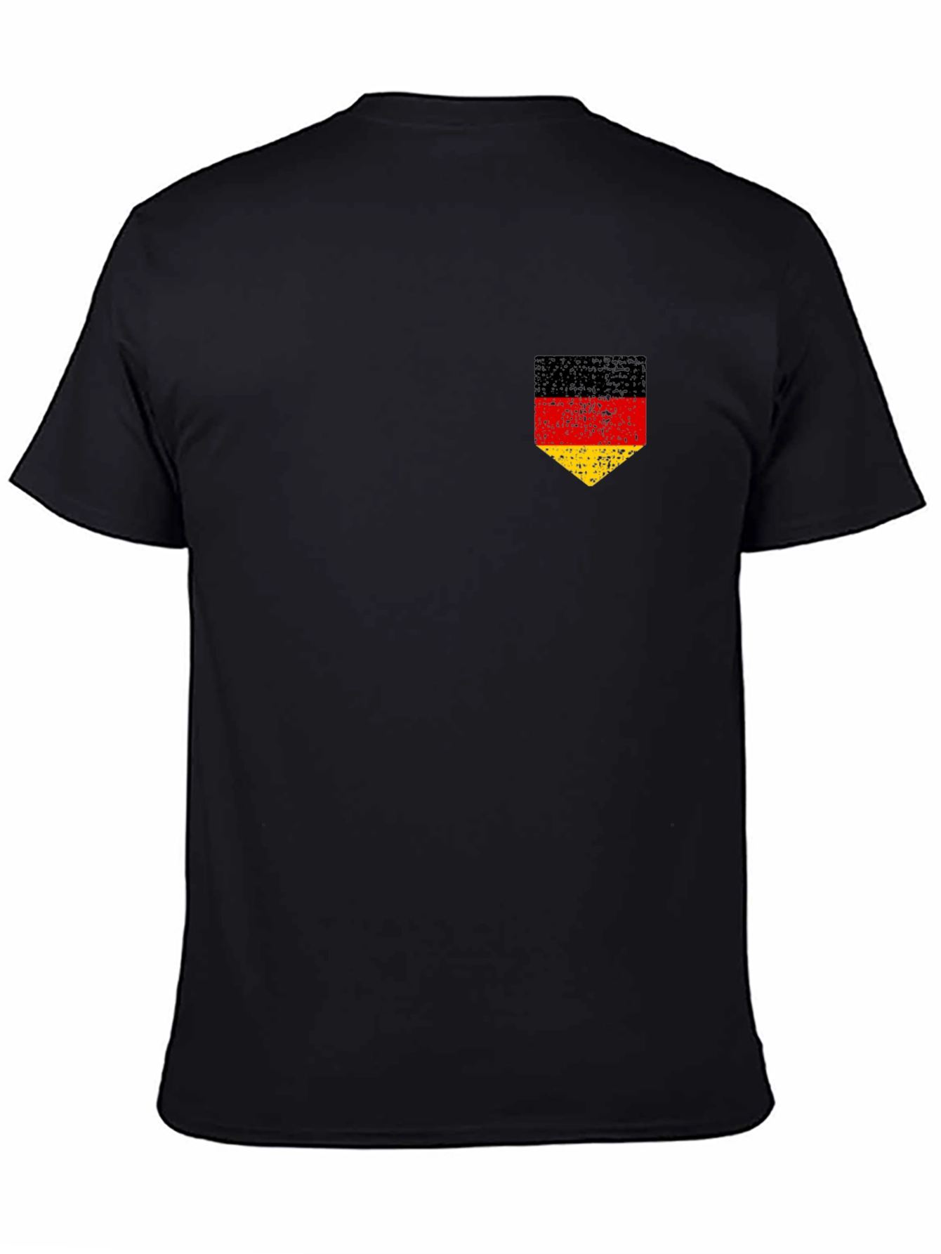 Black German Flag Pocket Tee - Distressed Design view 4