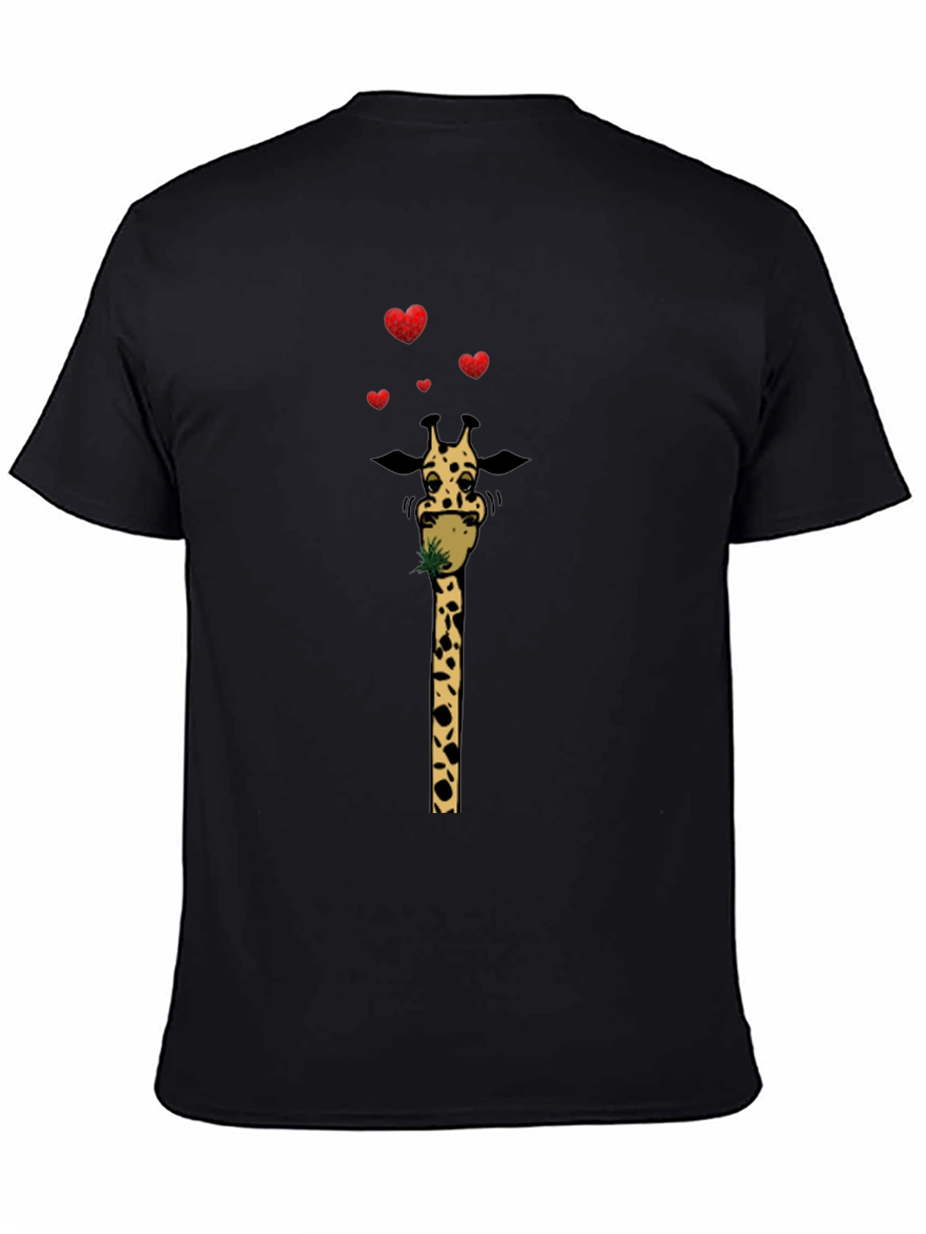 Black Giraffe Love T-Shirt - Quirky Animal Tee view 4