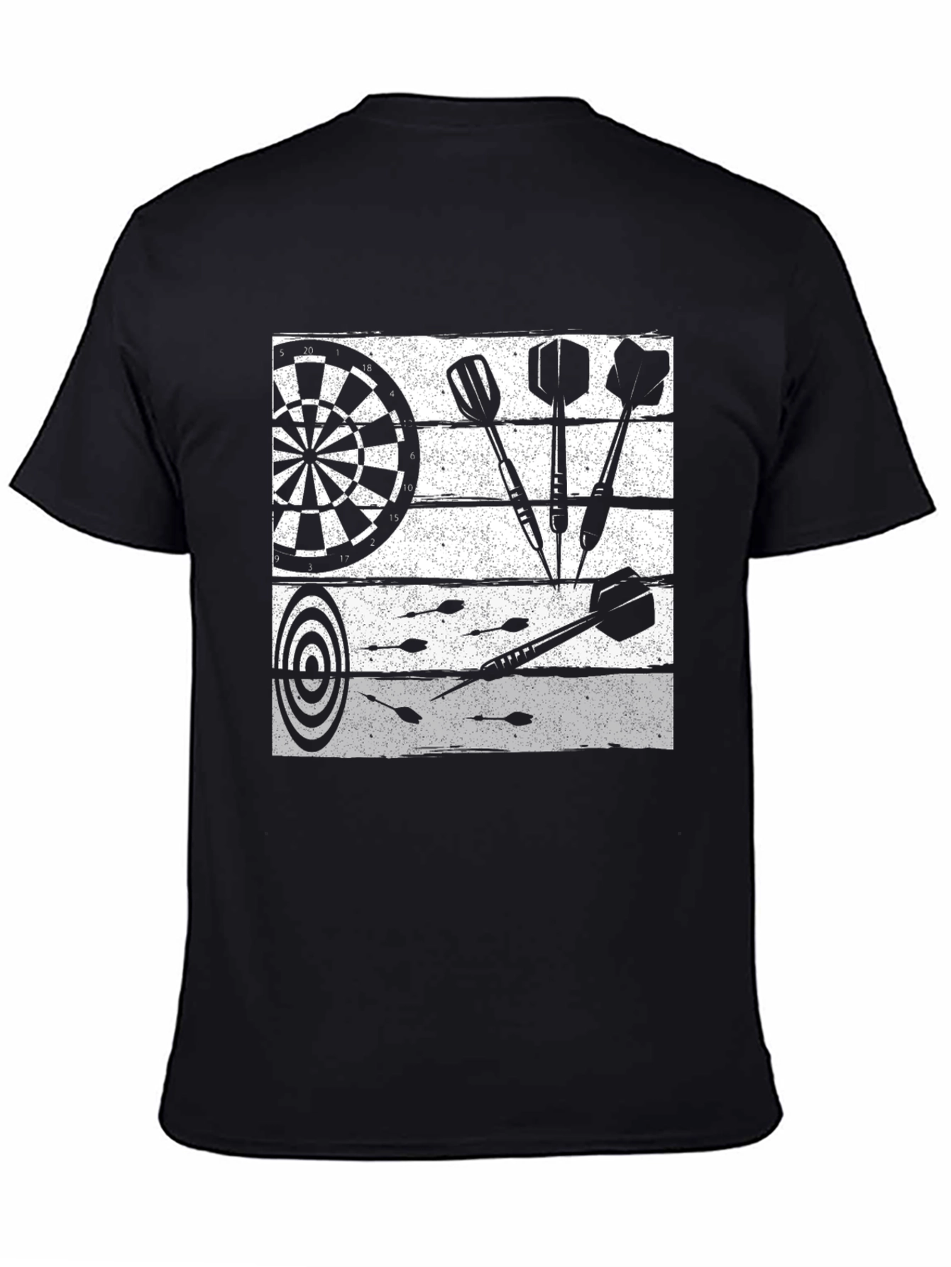 Black Darts Graphic T-Shirt - Black Cotton Tee view 4