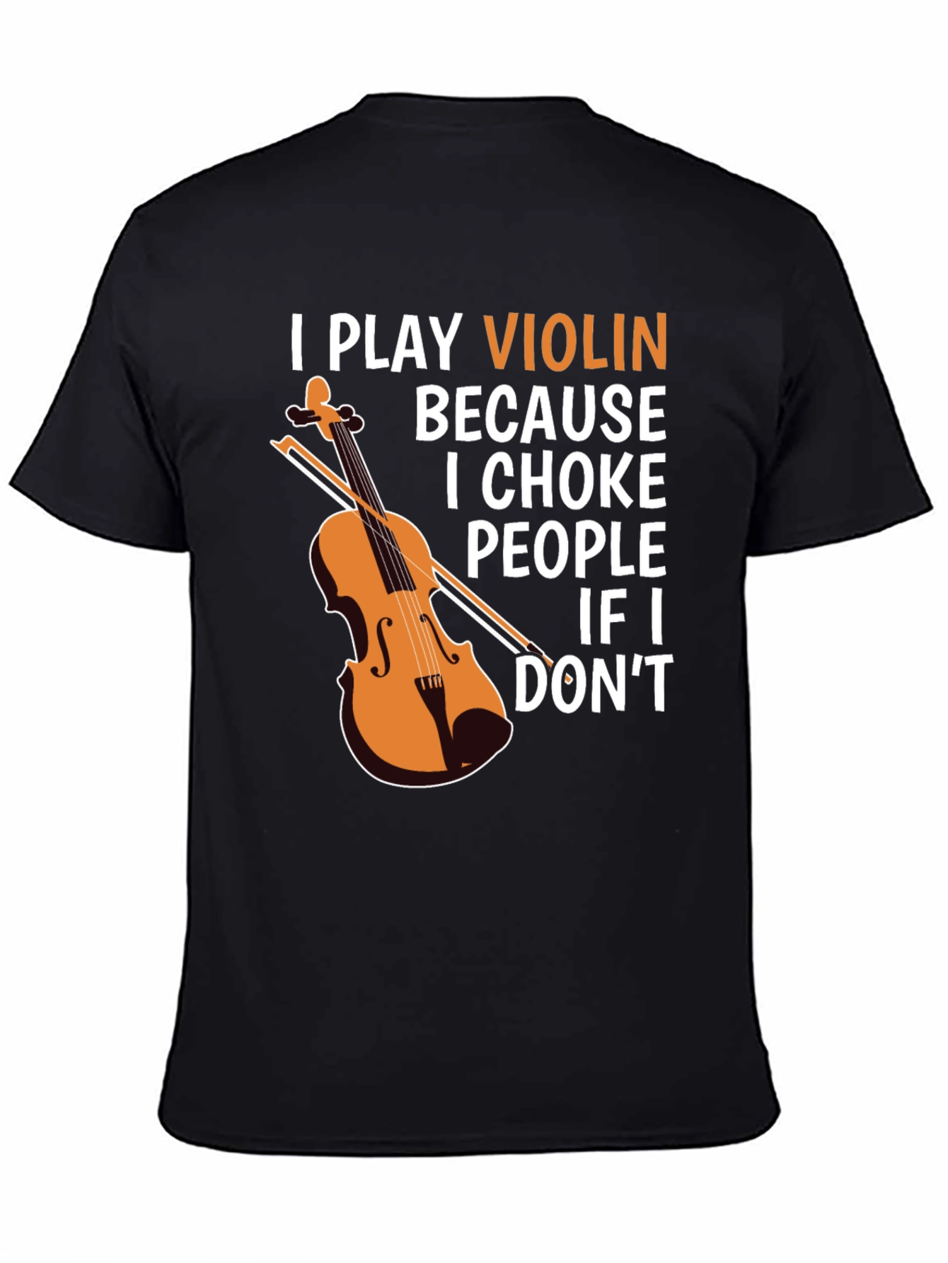 Black Violin Choke Funny Graphic Tee view 4