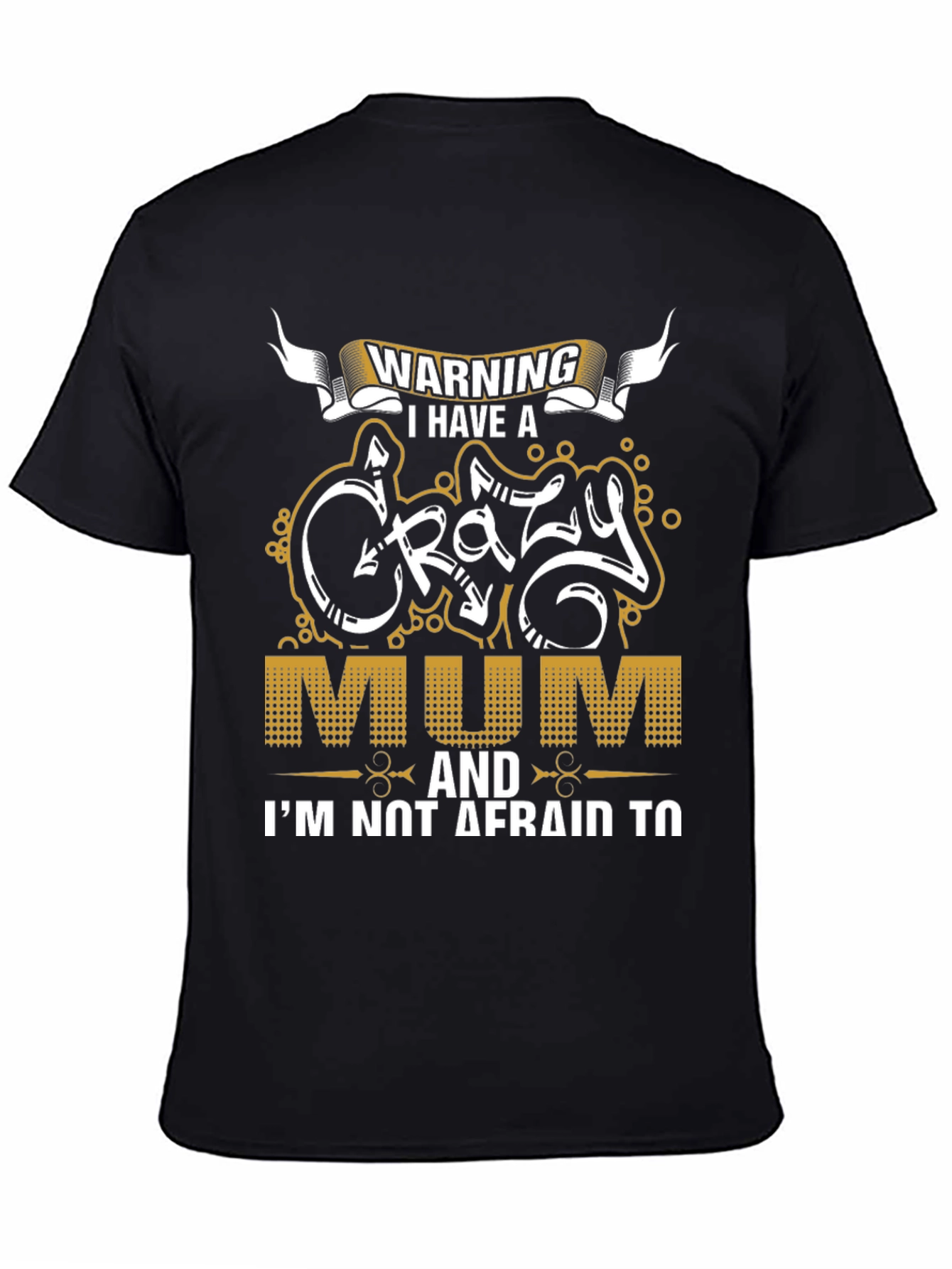Black Warning Crazy Mum Graphic Tee view 4