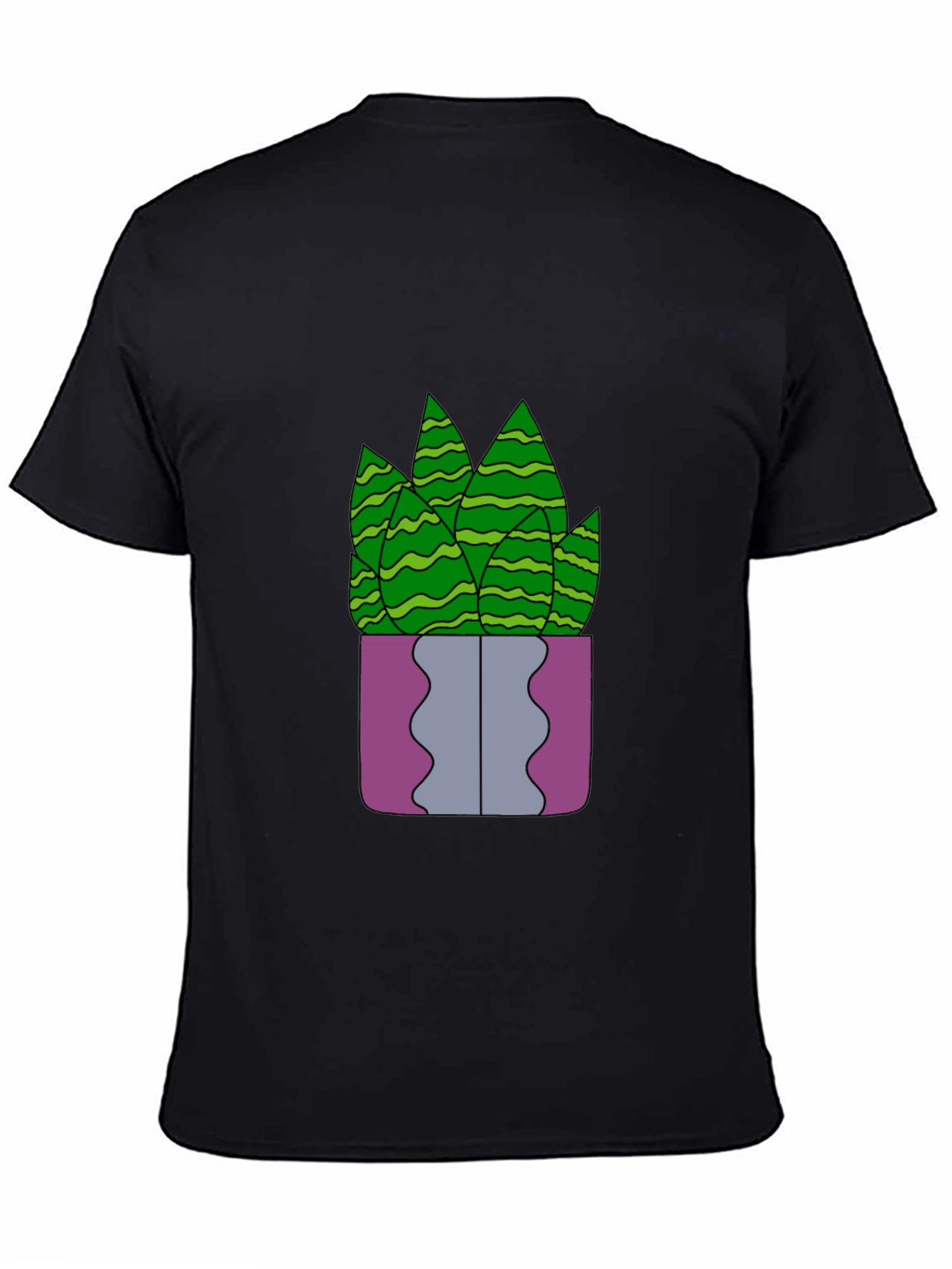 Black Potted Plant Graphic Tee - Unique Design, Soft Fabric view 4