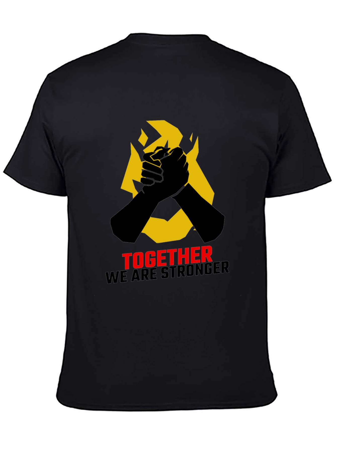 Black Together Stronger Graphic Tee - Solidarity & Unity Design view 4